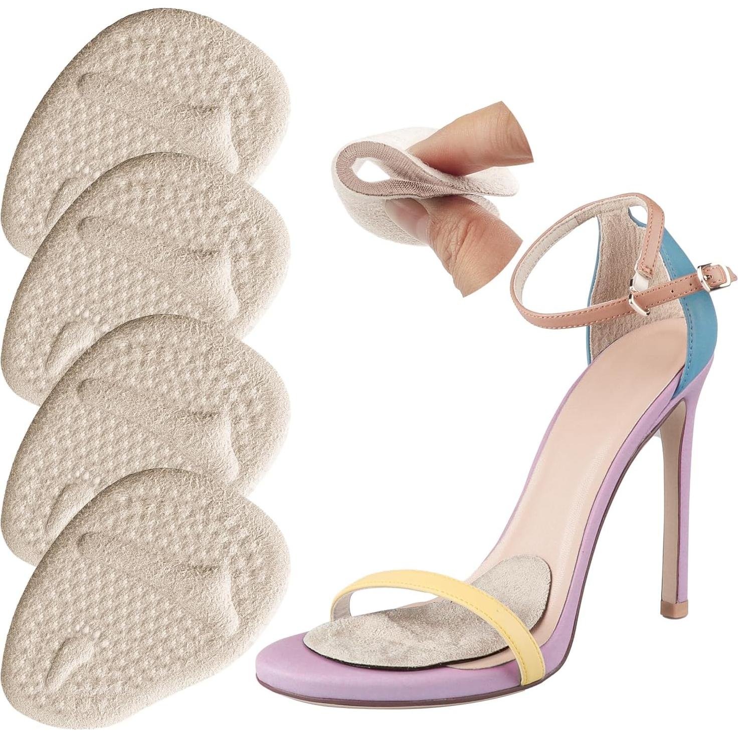 Cojines Metatarsales y Almohadillas para el Talón SIIHEA - 2 Pares Beige