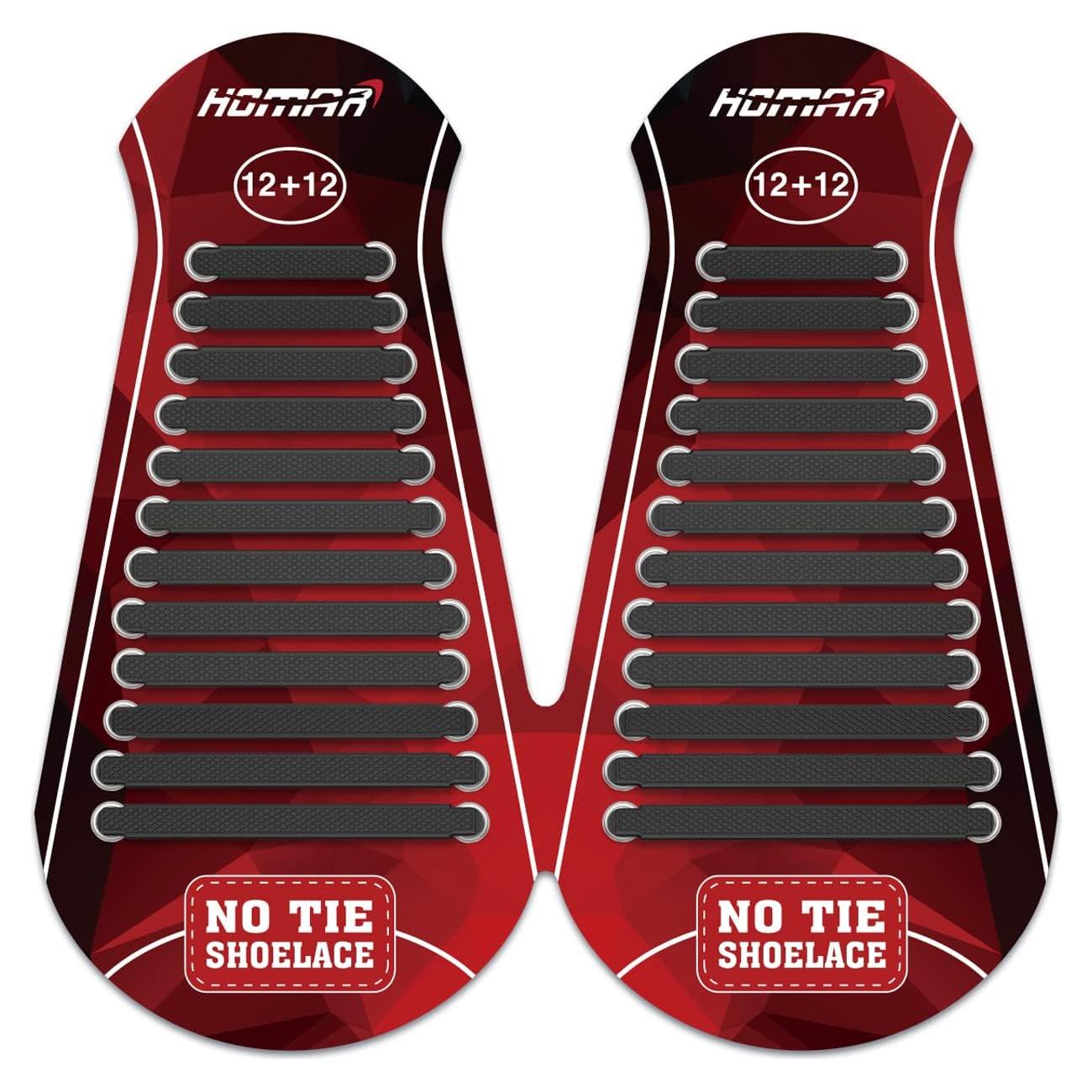 Cintas de Zapatos Sin Atar HOMAR de Silicona Elástica - Negro