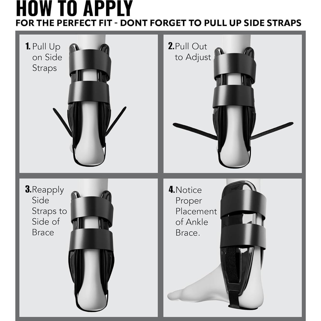 Férula de Tobillo AnklePro Air Gel Pequeña Negra con Cojín de Aire