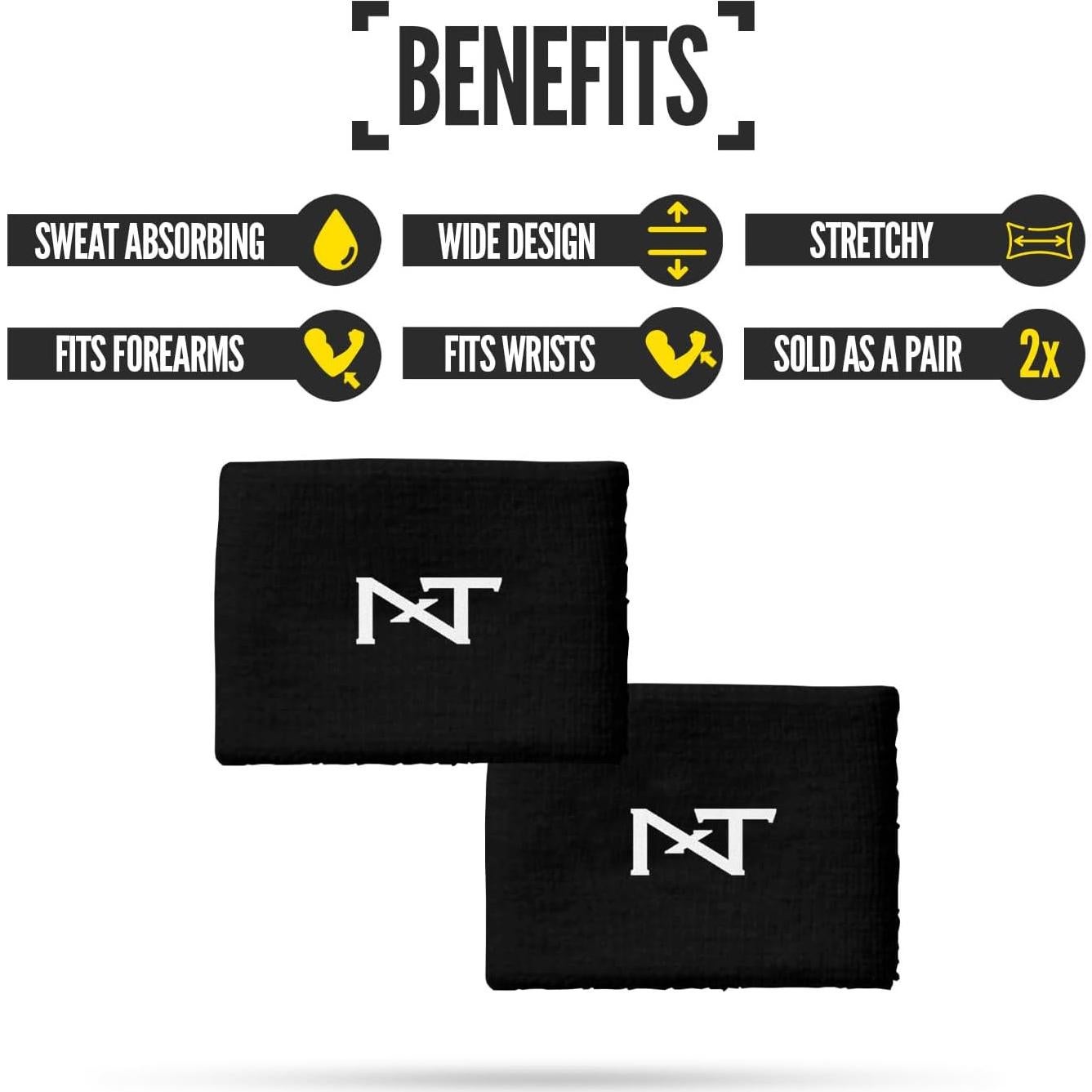 Muñequera de Fútbol NXT NXTRND - Algodón, 3" Ancho, Unica