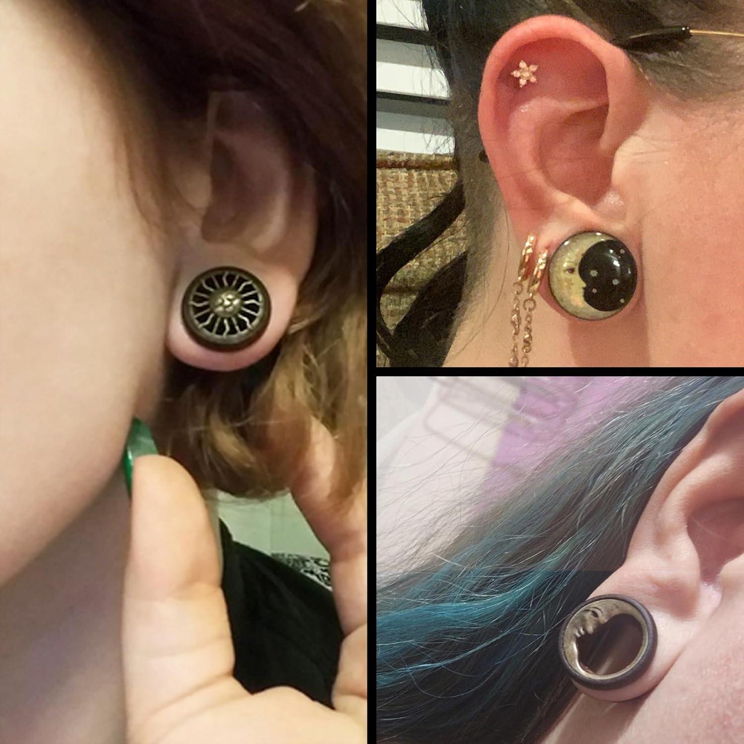 Set de Tapones de Estiramiento de Orejas Qmcandy 6 Piezas Madera Acrílica