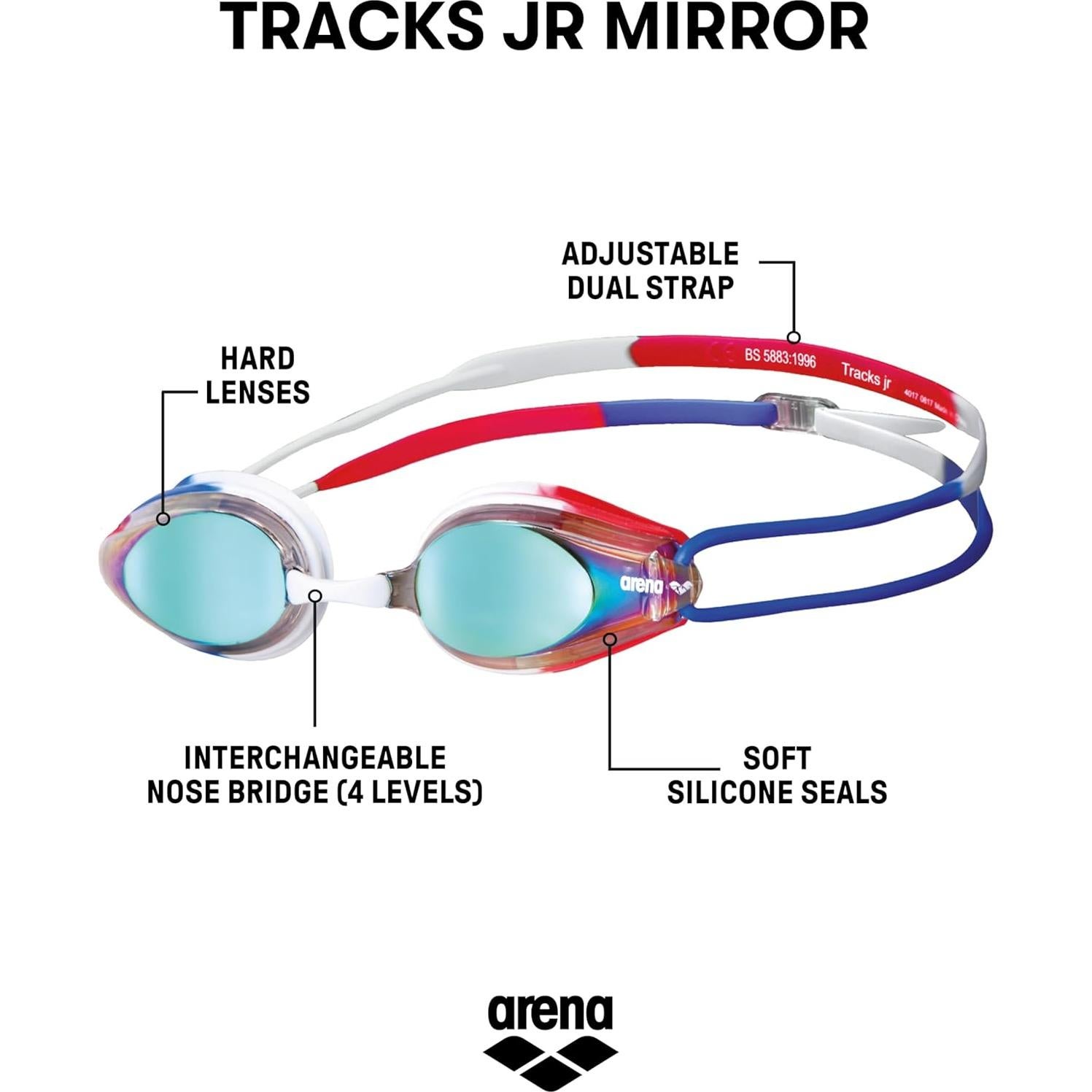 Gafas de Natación Arena Tracks Mirror Junior 6-12 Años Espejadas