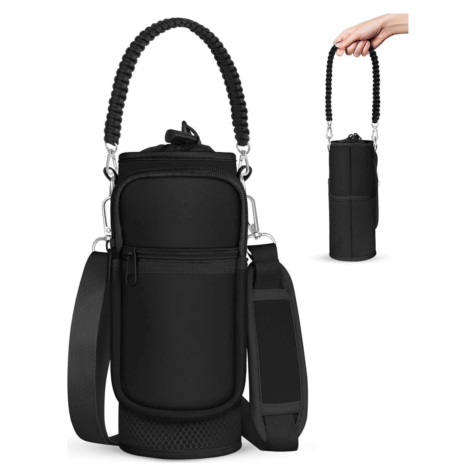 Bolsa Portabotellas Toykee Neopreno 32oz Negro con Bolsillos