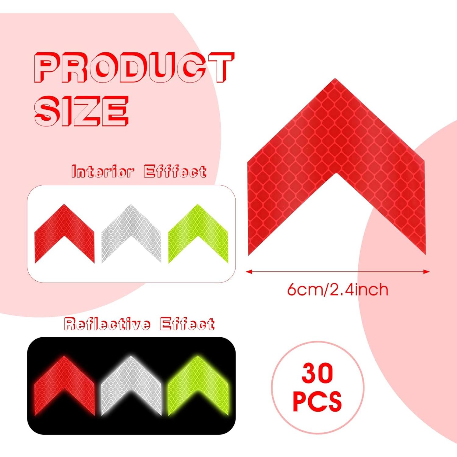 30 Calcomanías Reflectantes de Seguridad Abeillo - Flecha 6cm