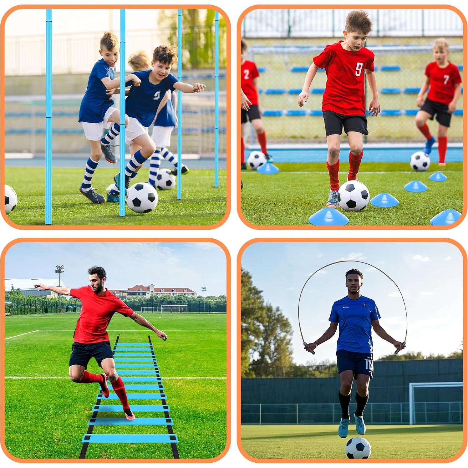 Conjunto de entrenamiento de agilidad ZEMBSOYA con postes y conos