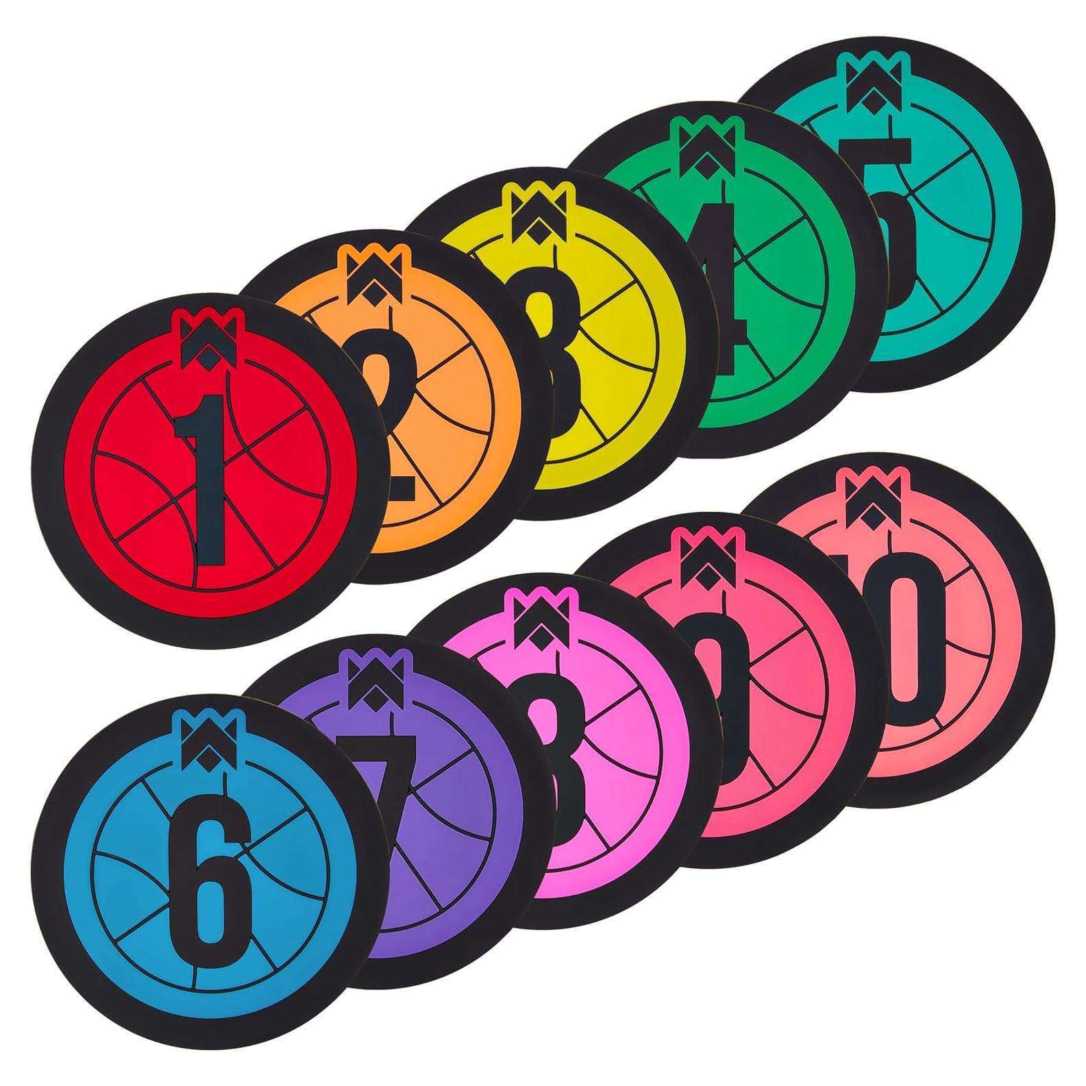 Marcadores de Entrenamiento Crown Sporting Goods - 19.05 cm - Números 1-10