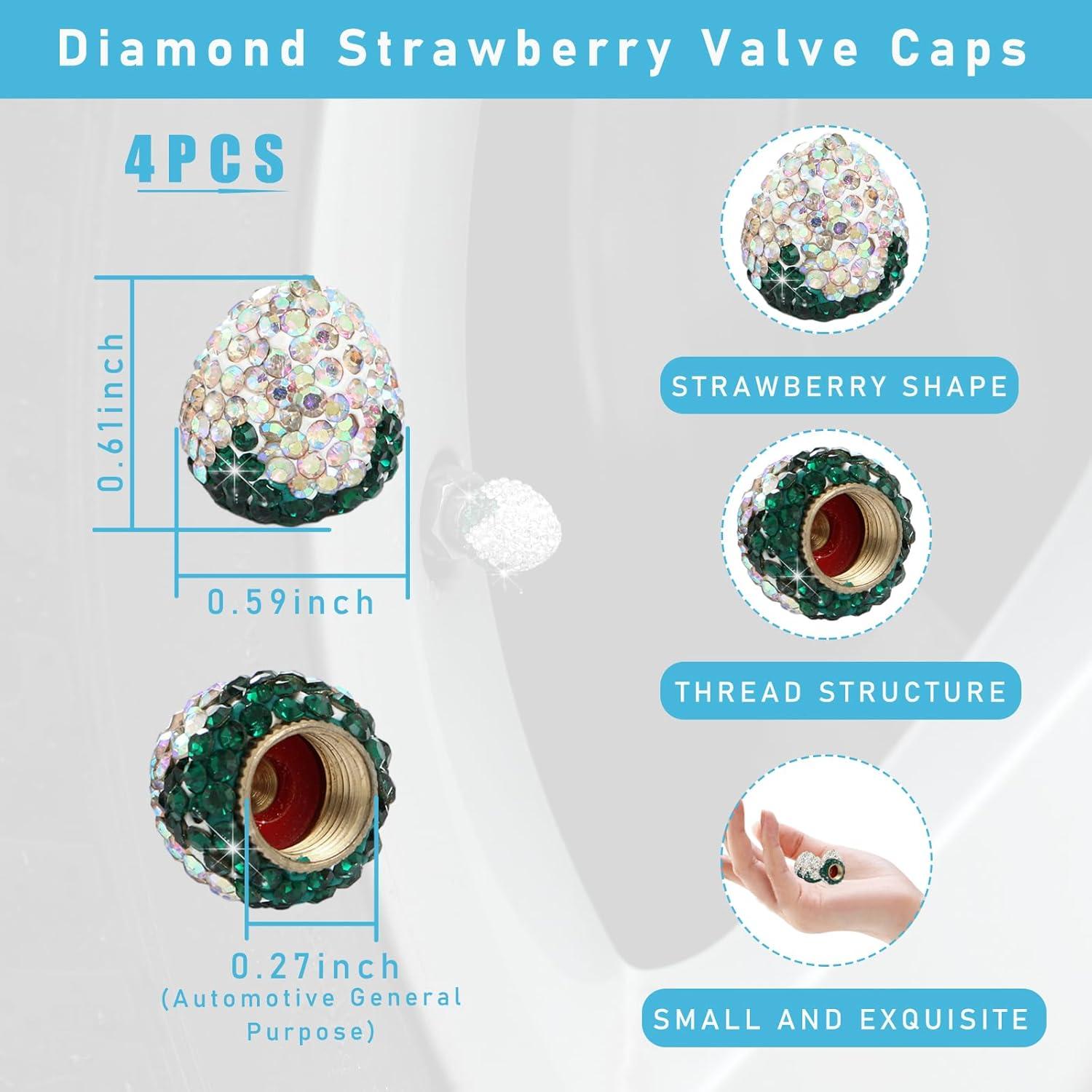 Tapones de Válvula de Neumático Ziciner Fresa 4 Piezas