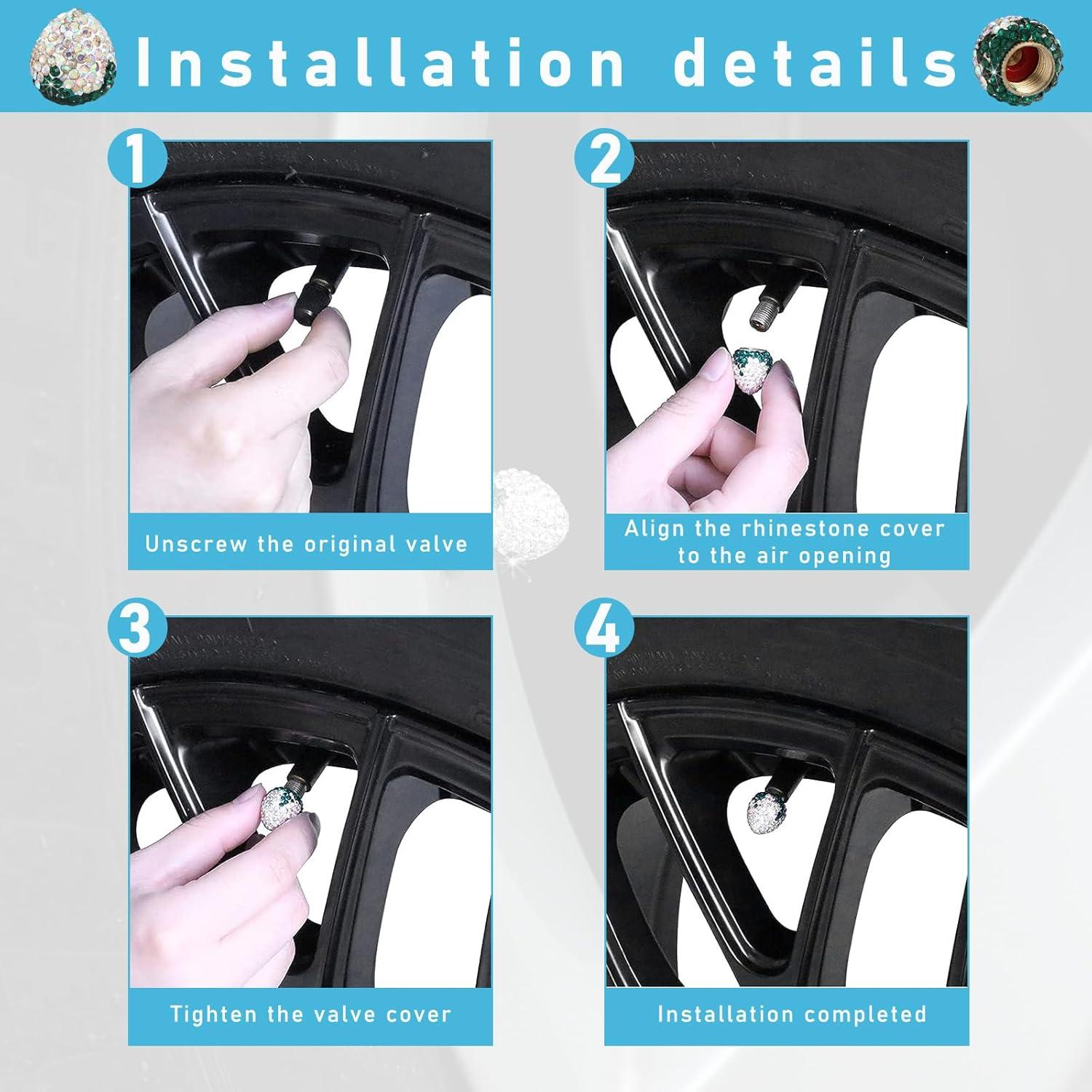 Tapones de Válvula de Neumático Ziciner Fresa 4 Piezas