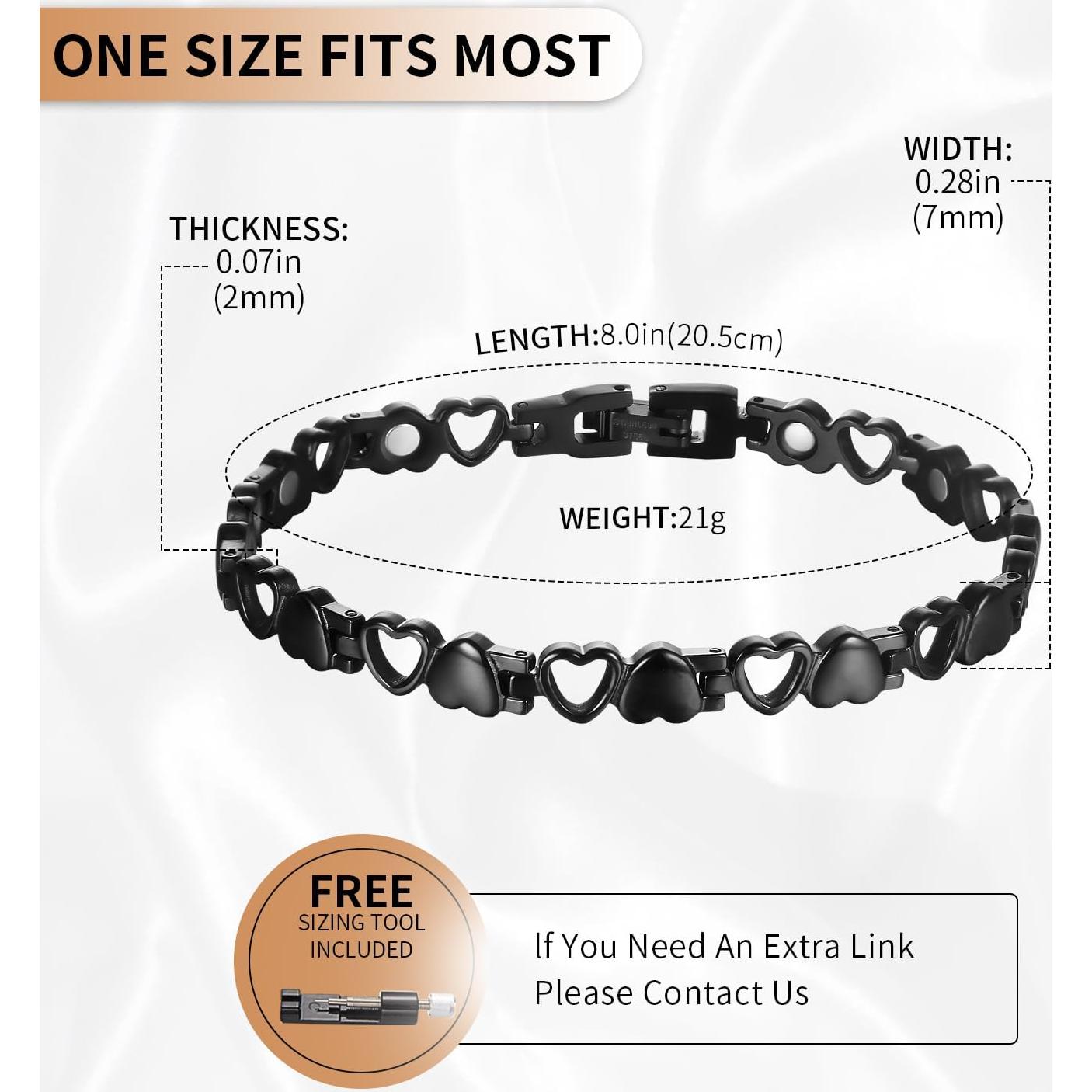 Pulsera Magnética BioMag de Acero de Titanio para Mujeres