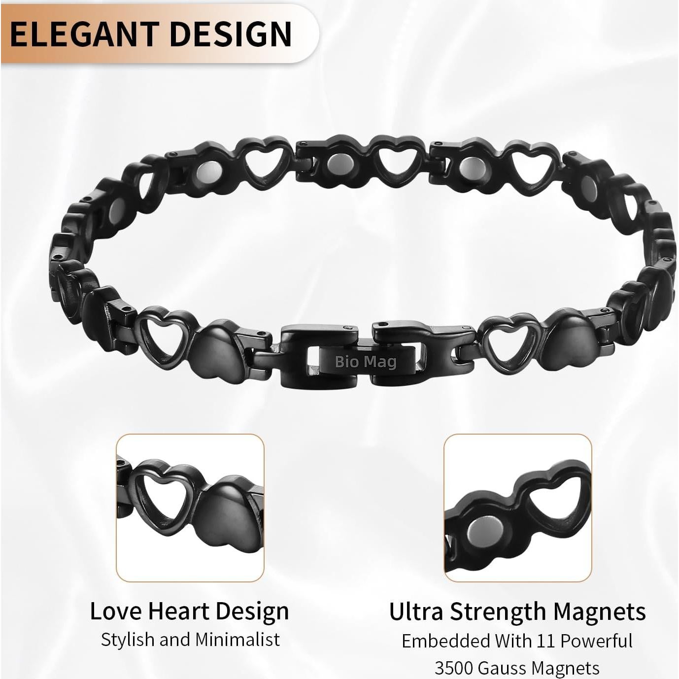 Pulsera Magnética BioMag de Acero de Titanio para Mujeres
