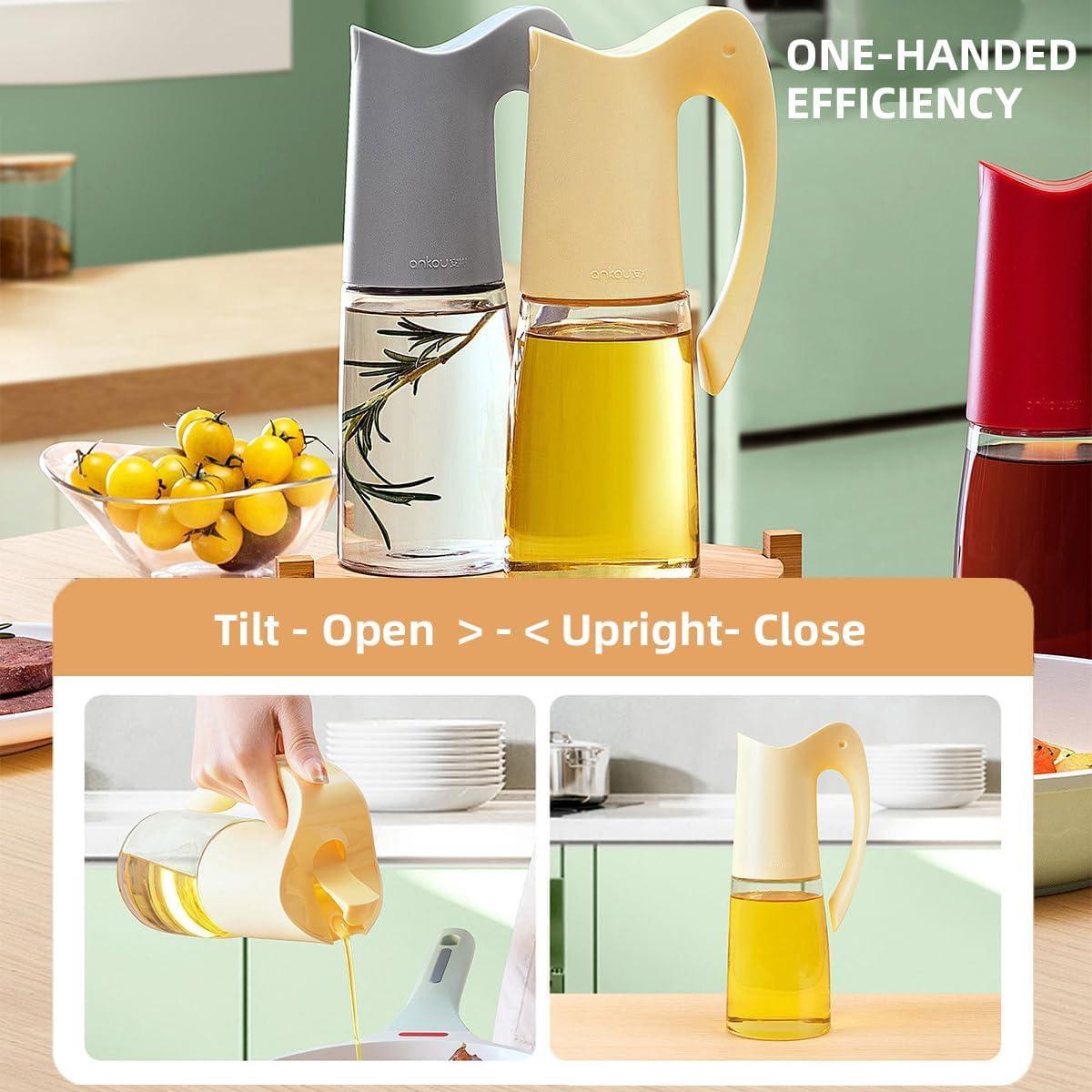 Set Dispensador de Aceite Ankou 880ml Vidrio Borosilicato