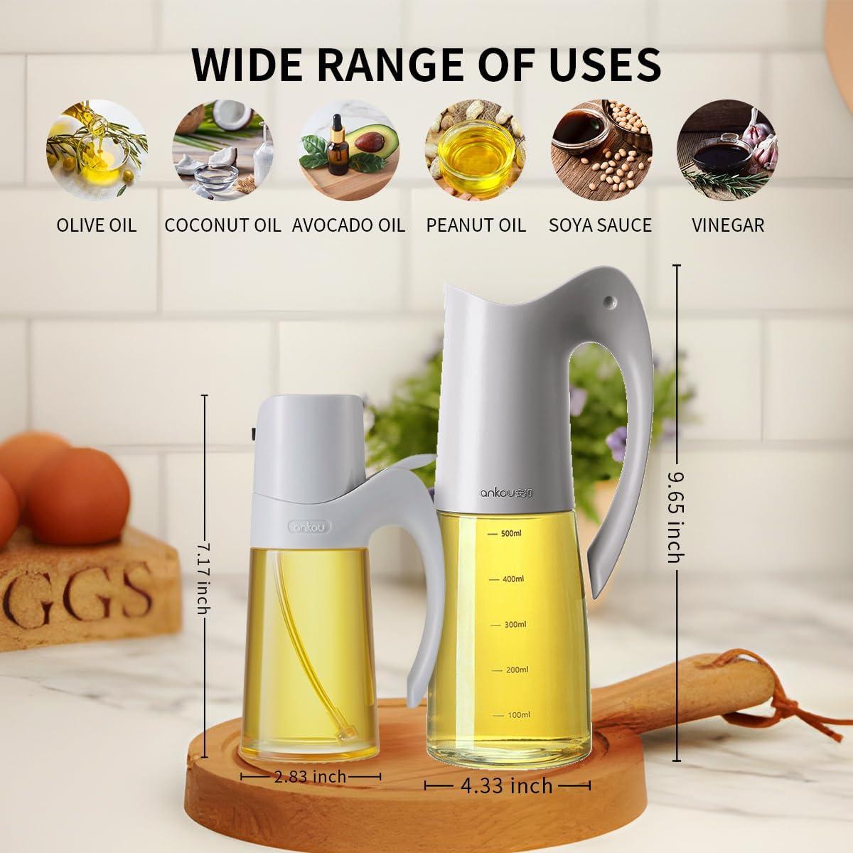 Set Dispensador de Aceite Ankou 880ml Vidrio Borosilicato