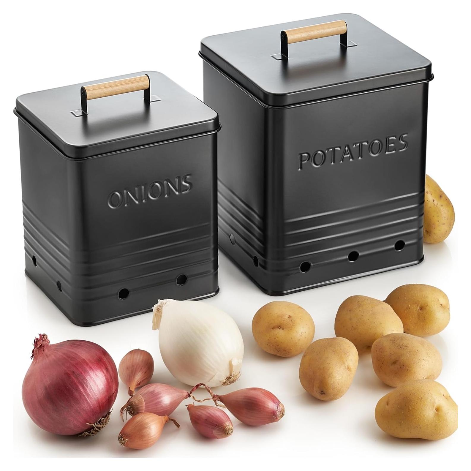 Conjunto de 2 Bins de Almacenamiento ZICOTO para Papas y Cebollas