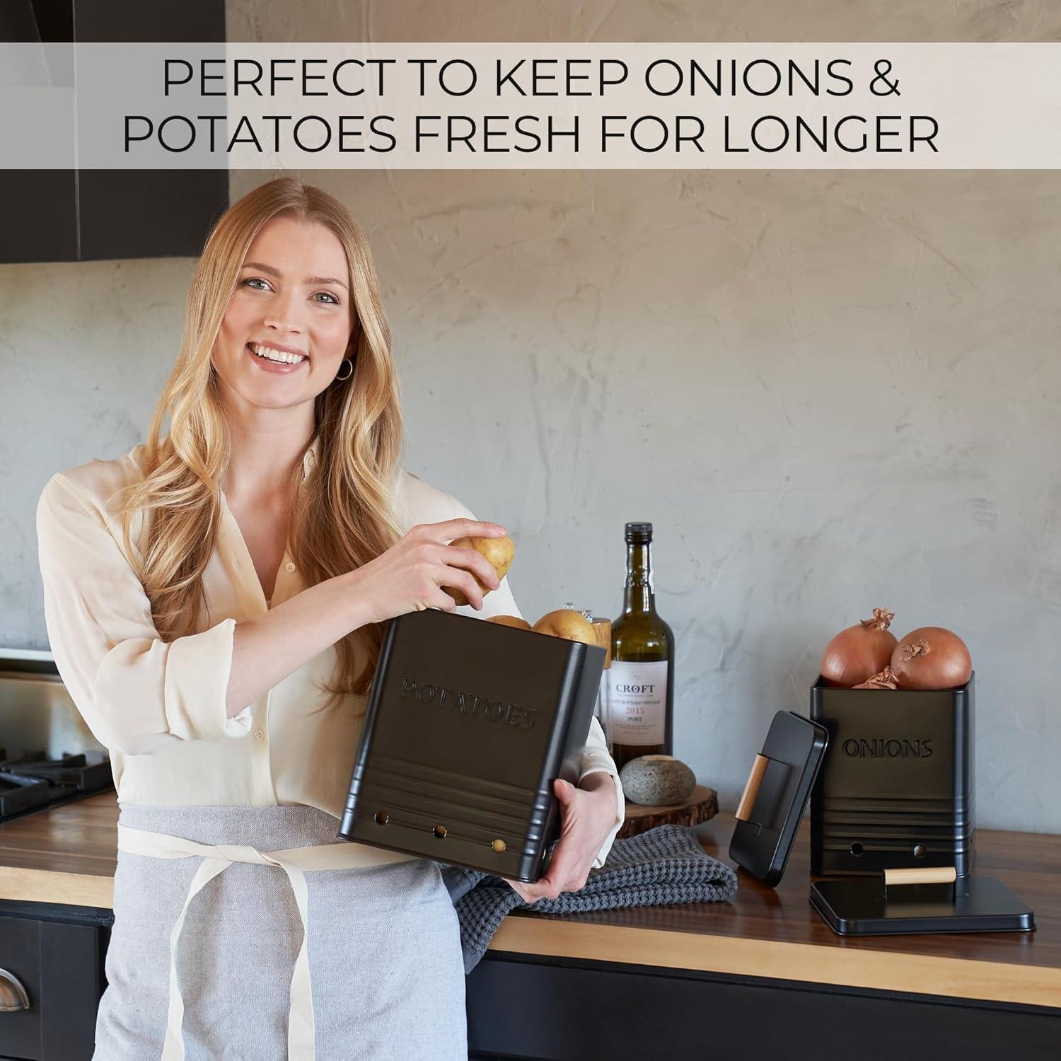 Conjunto de 2 Bins de Almacenamiento ZICOTO para Papas y Cebollas