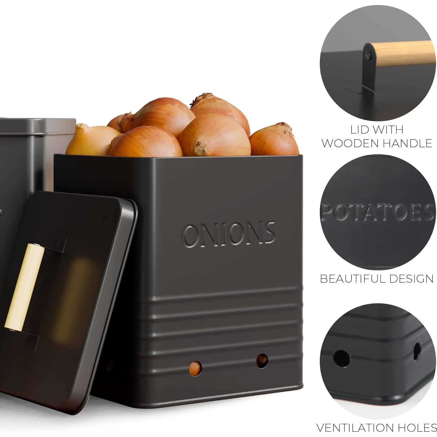 Conjunto de 2 Bins de Almacenamiento ZICOTO para Papas y Cebollas