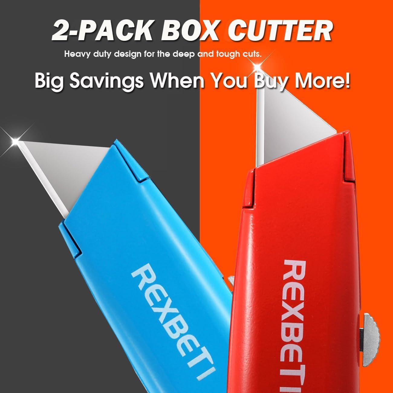 Cuchillos Utility Retráctiles REXBETI 2 Paquete con 10 Cuchillas SK5