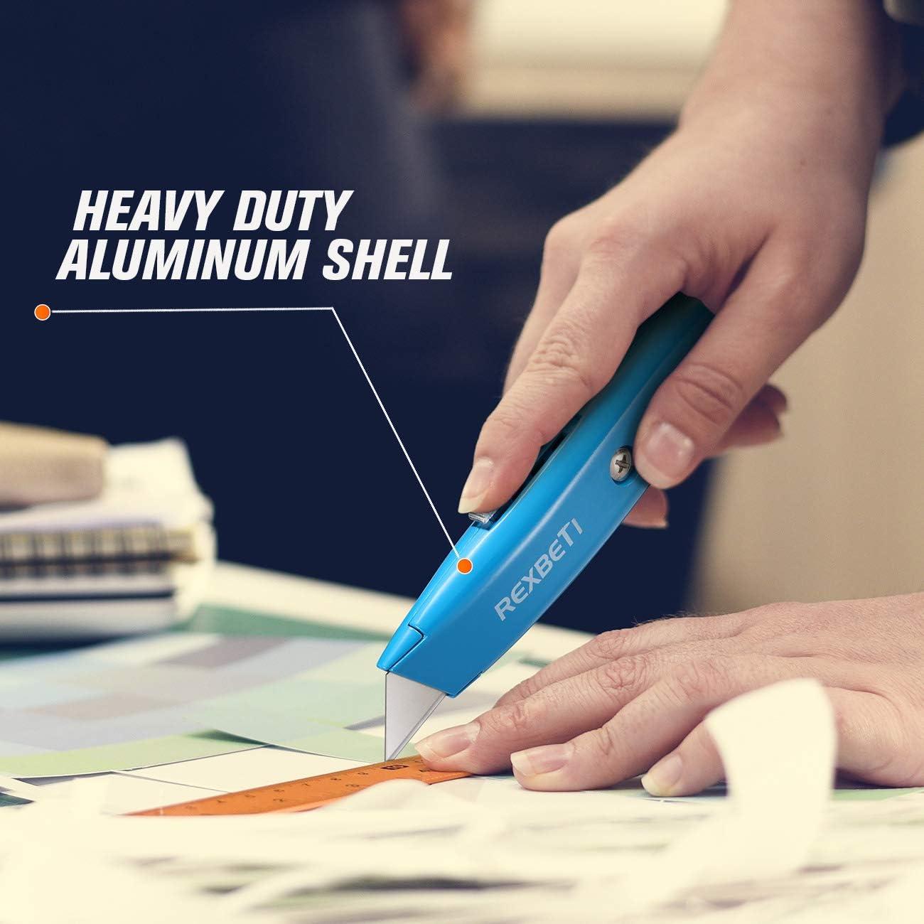 Cuchillos Utility Retráctiles REXBETI 2 Paquete con 10 Cuchillas SK5
