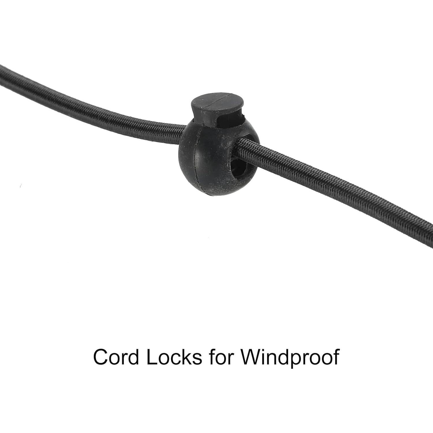 Cuerda de Ropa Elástica uxcell 1.85m con 12 Pinzas Negra