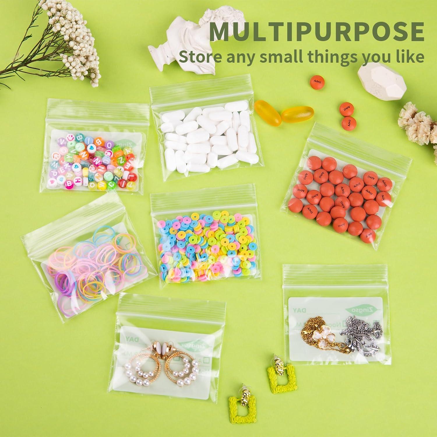Small Pill Bags for Travel, 100 Pcs Pill Pouches for Medicine Vitamin Travel Organizer Pill Ziplock Bags with Write-on Labels Seal Waterproof for Daily Travel Medicine Pill Storage and Small Item