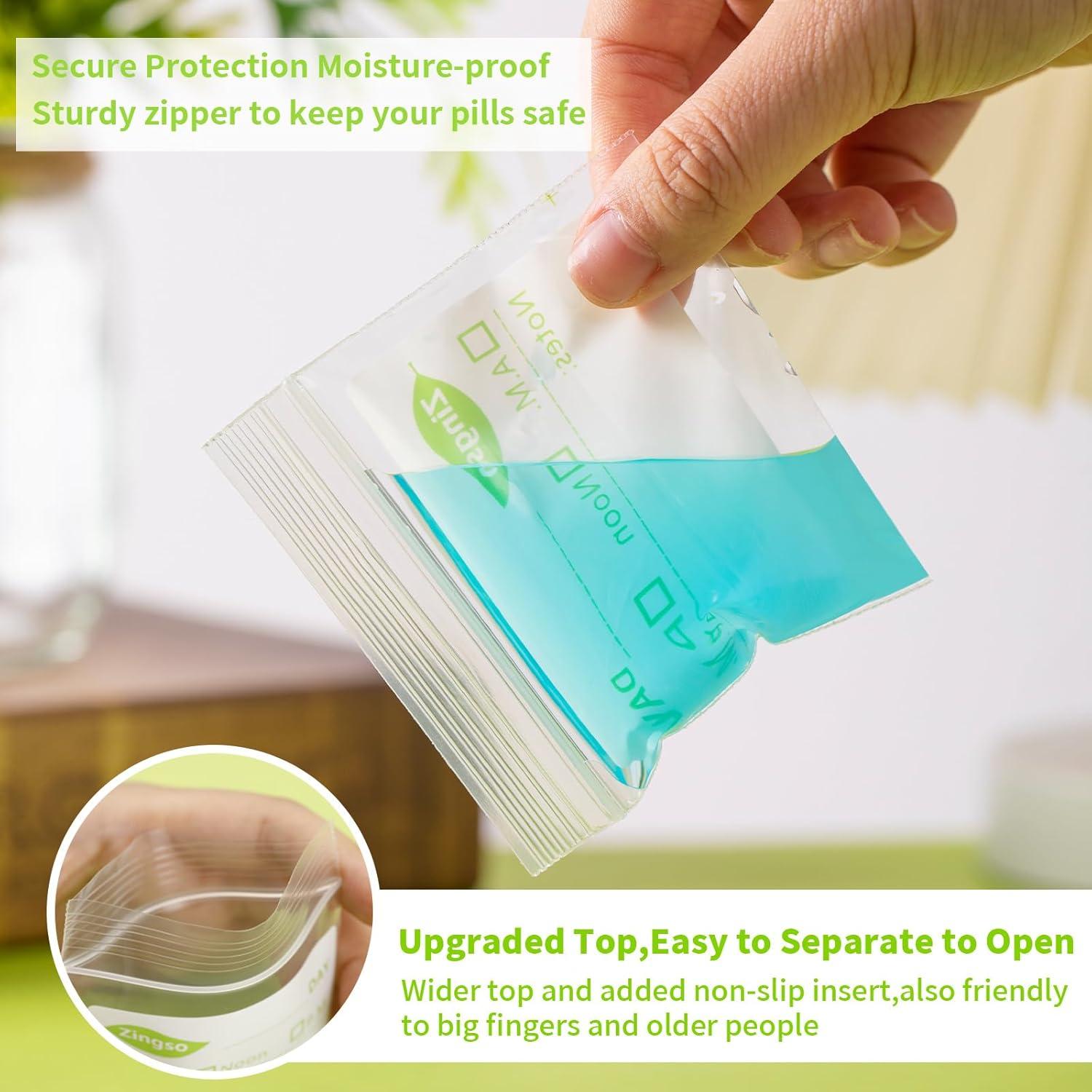 Small Pill Bags for Travel, 100 Pcs Pill Pouches for Medicine Vitamin Travel Organizer Pill Ziplock Bags with Write-on Labels Seal Waterproof for Daily Travel Medicine Pill Storage and Small Item