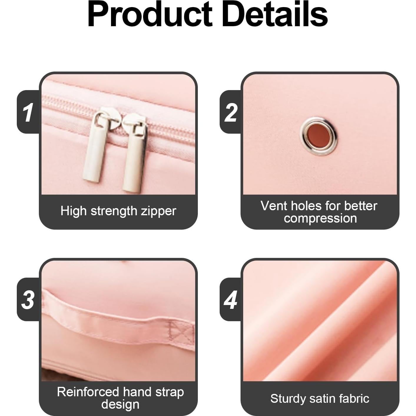 Bolsas de Almacenamiento al Vacío Amugret 2 Pcs 132L Rosa