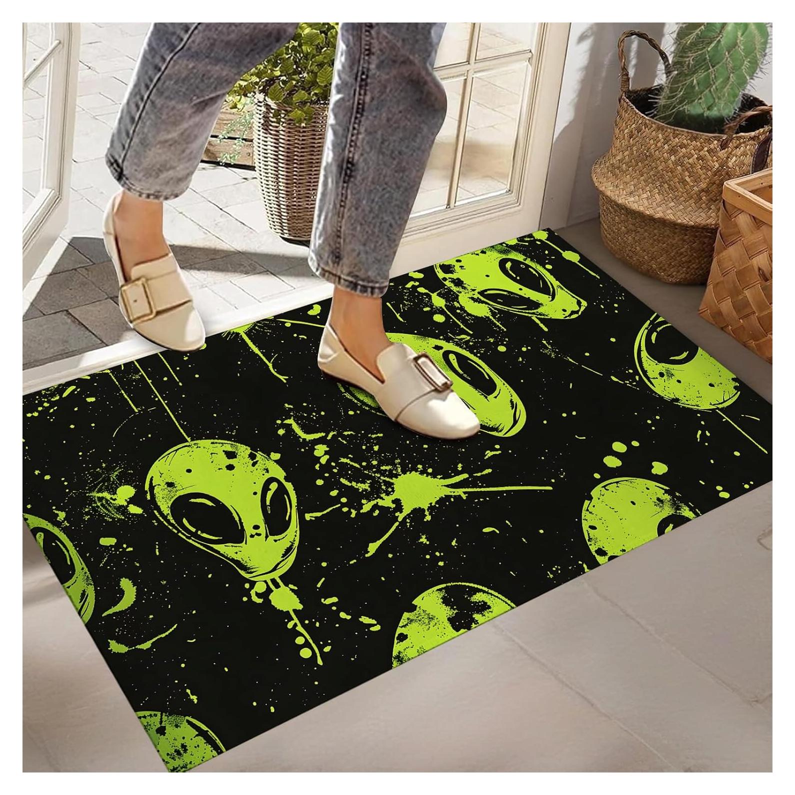 Felpudo Antideslizante Zeleda Alien Verde 75x43 cm Decorativo