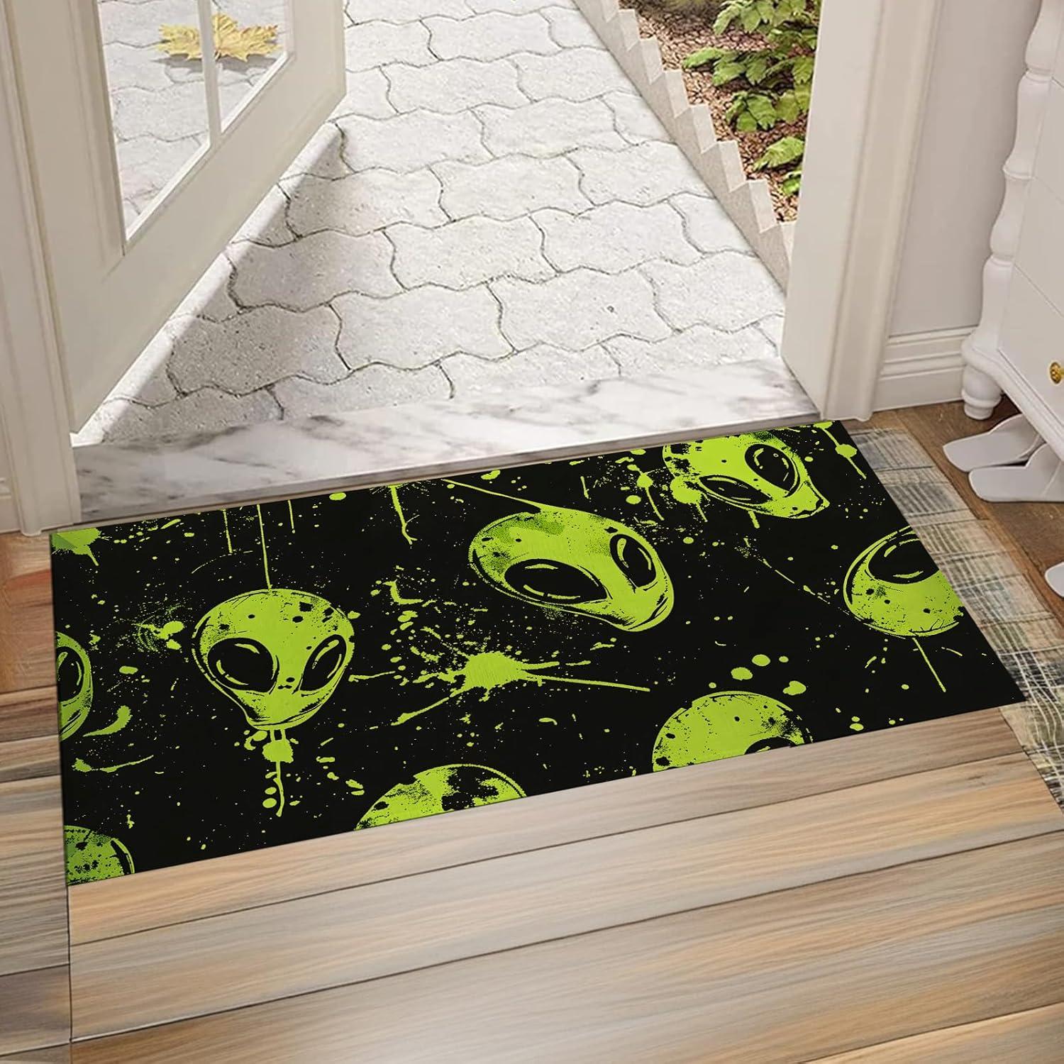 Felpudo Antideslizante Zeleda Alien Verde 75x43 cm Decorativo