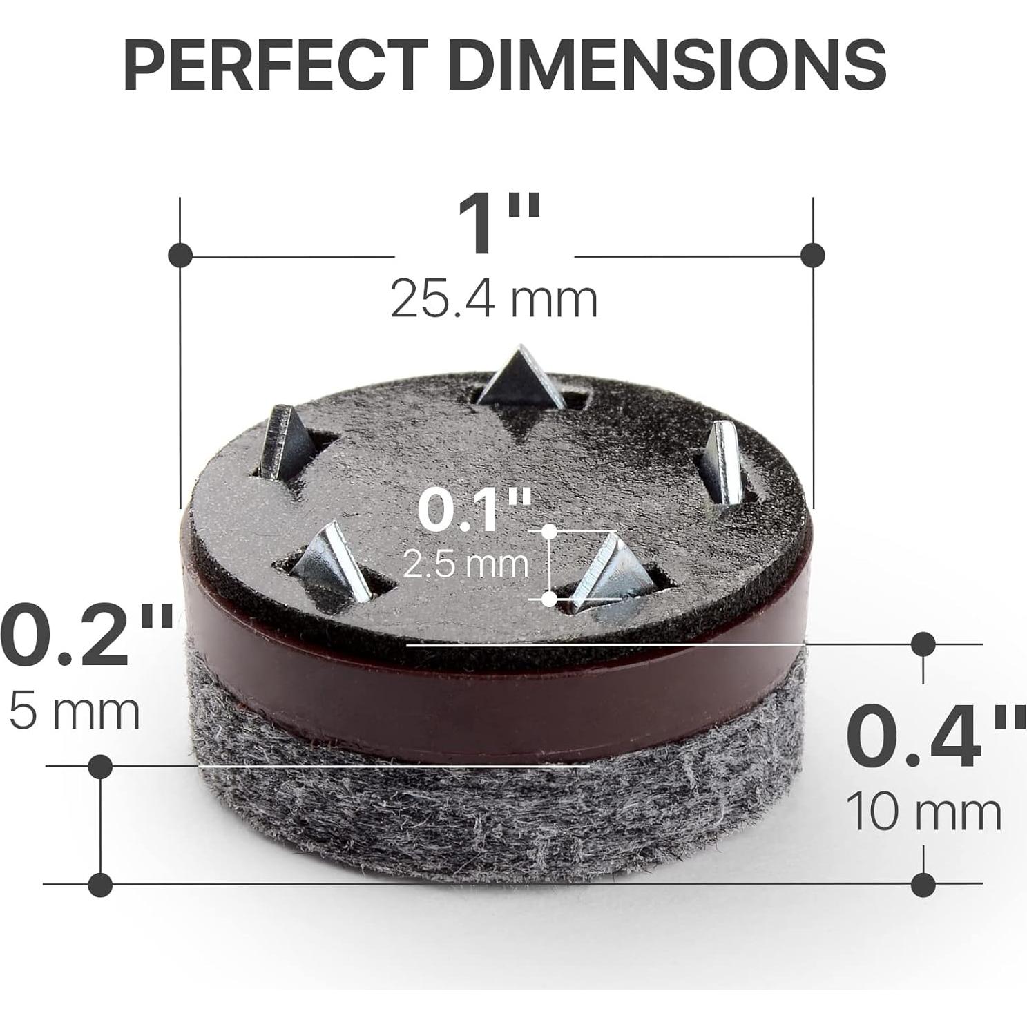 Almohadillas de Fieltro X-Protector 16 PCS con Púas 2.54 cm