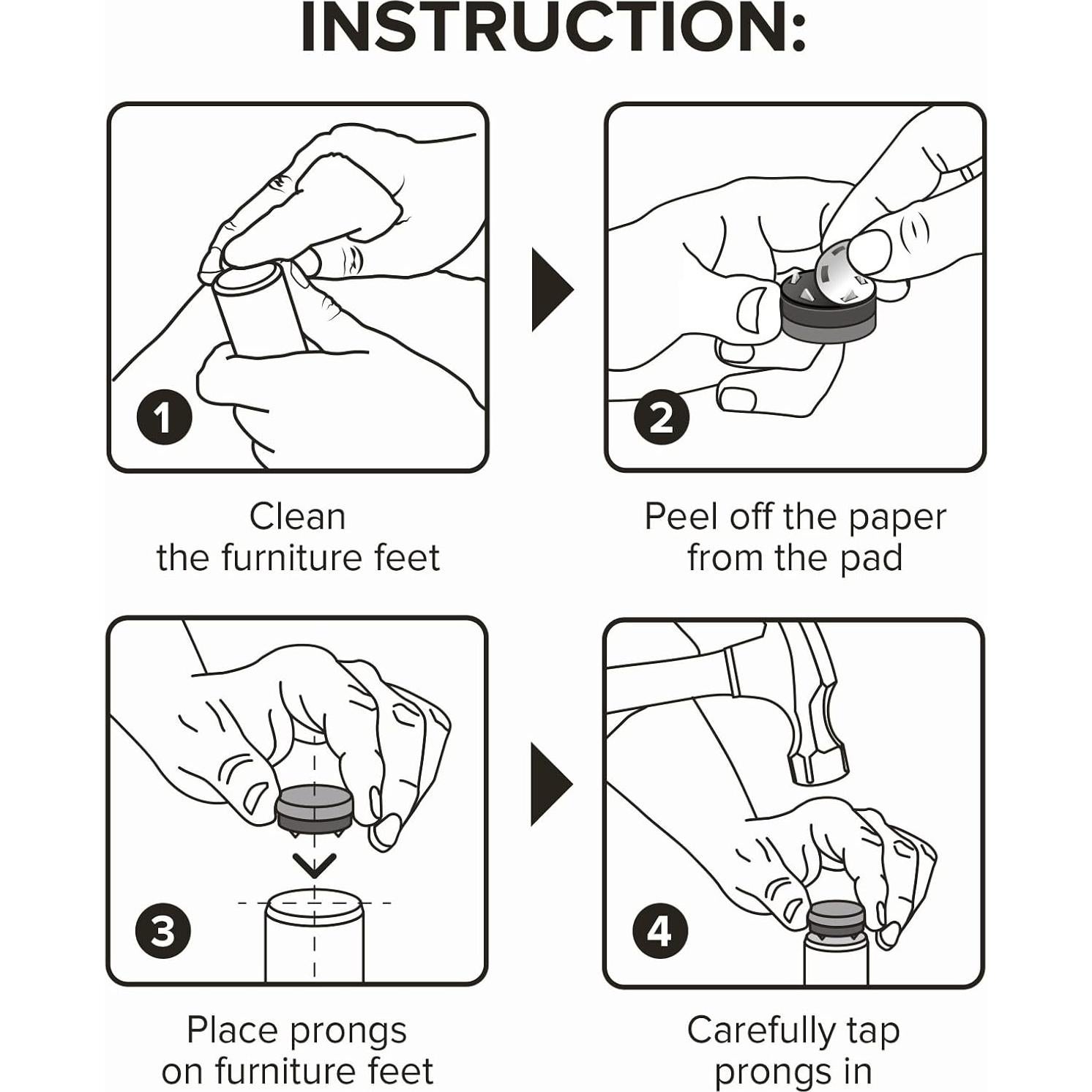 Almohadillas de Fieltro X-Protector 16 PCS con Púas 2.54 cm