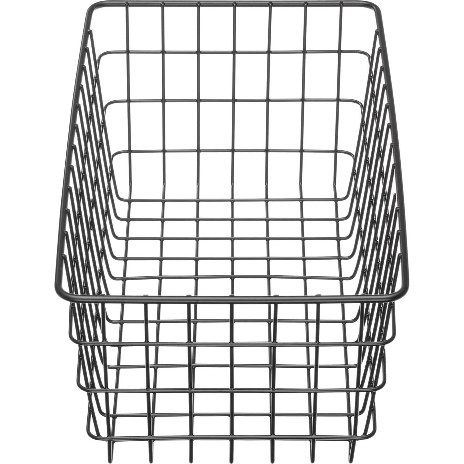 Cestas de Almacenamiento de Alambre Negro Whitmor 4 Pack 29x16.5 cm