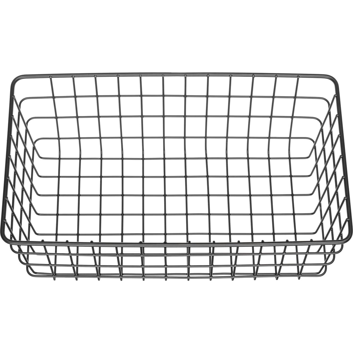Cestas de Almacenamiento de Alambre Negro Whitmor 4 Pack 29x16.5 cm