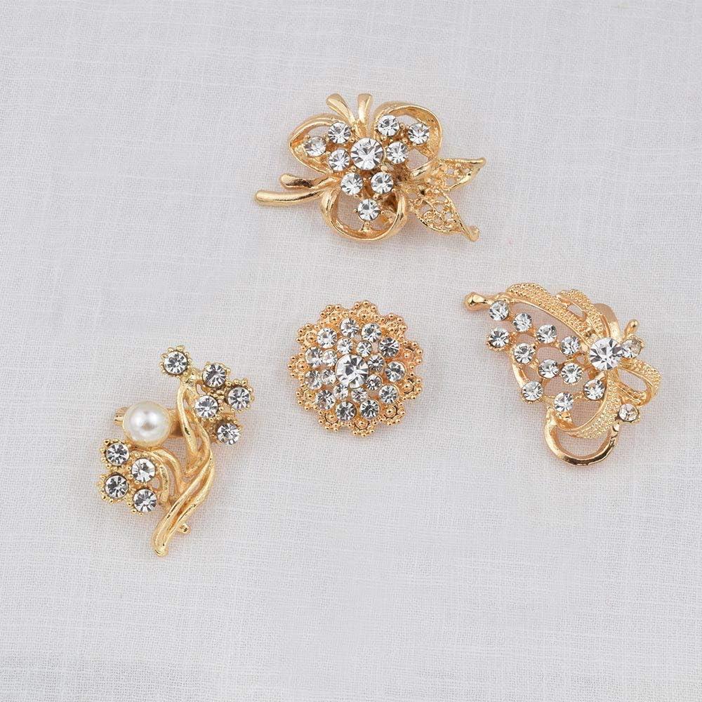 Ezing Lote 24 Broches de Cristal Brillante para Ramo de Boda