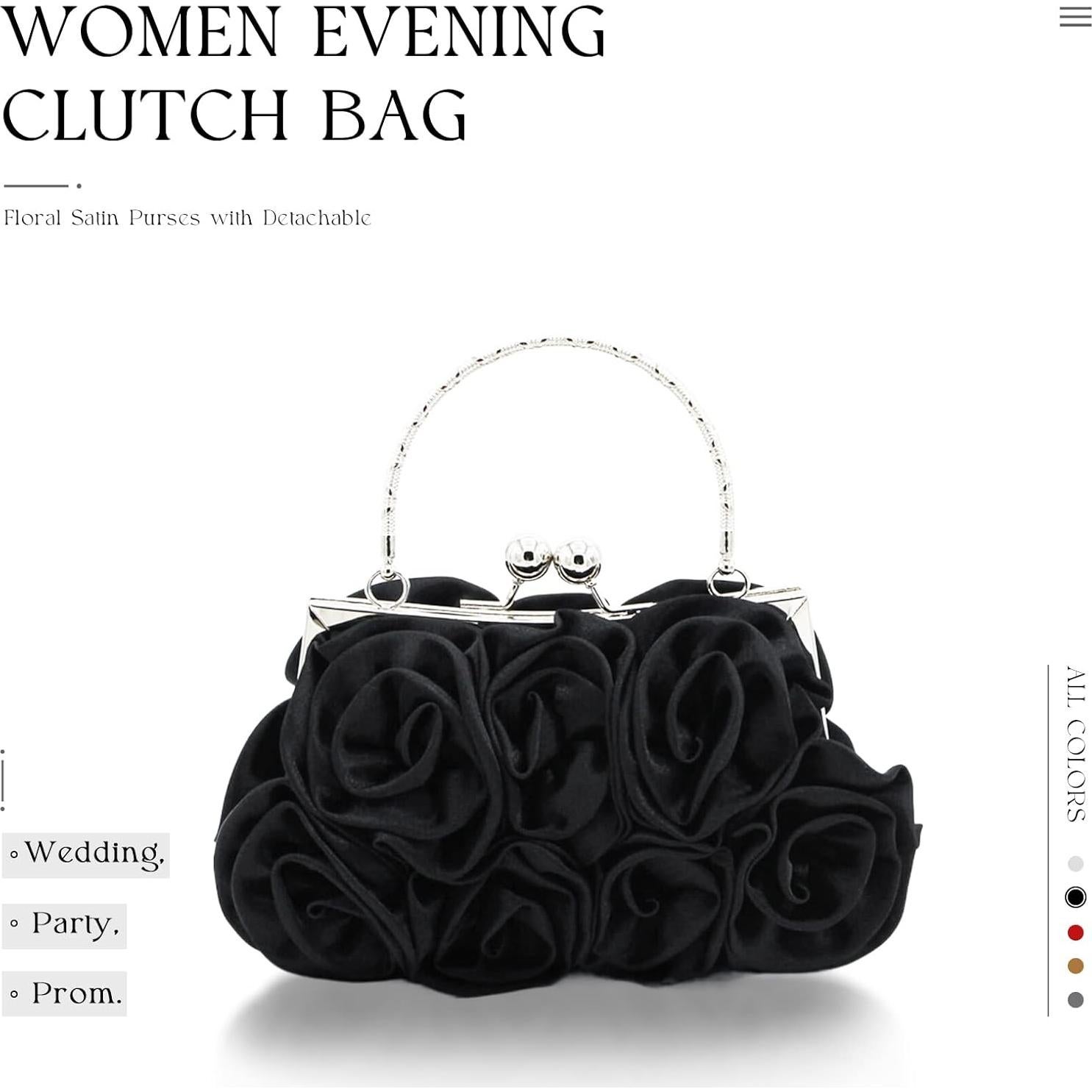 Bolso Clutch de Noche JAMBHALA Rosa 3D con Correa Desmontable