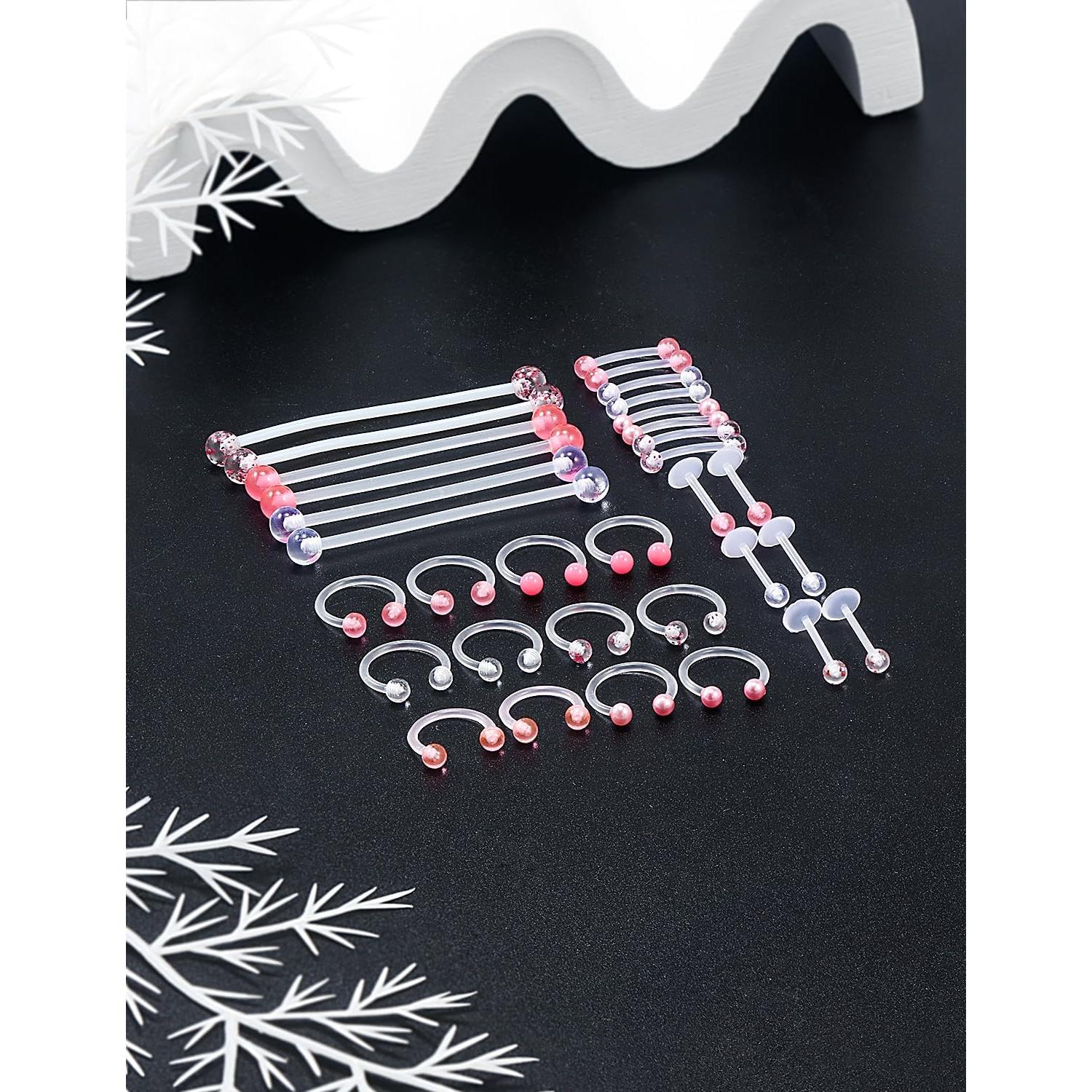 Anillos de Septum y Labios Jenxnjsjo Bioflex Rosa 16g