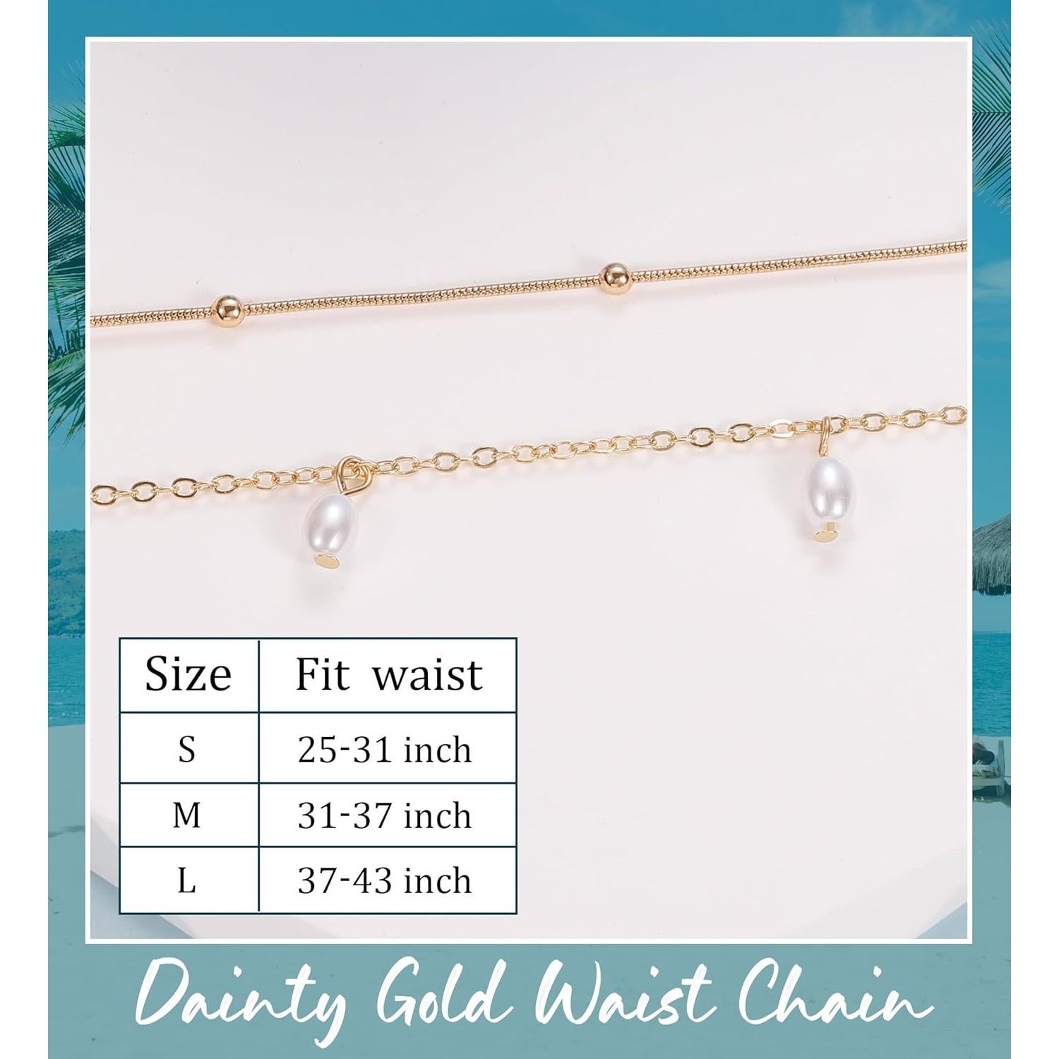 Pulseras de Tobillo Staligue Oro 14k 6 Piezas Ajustables