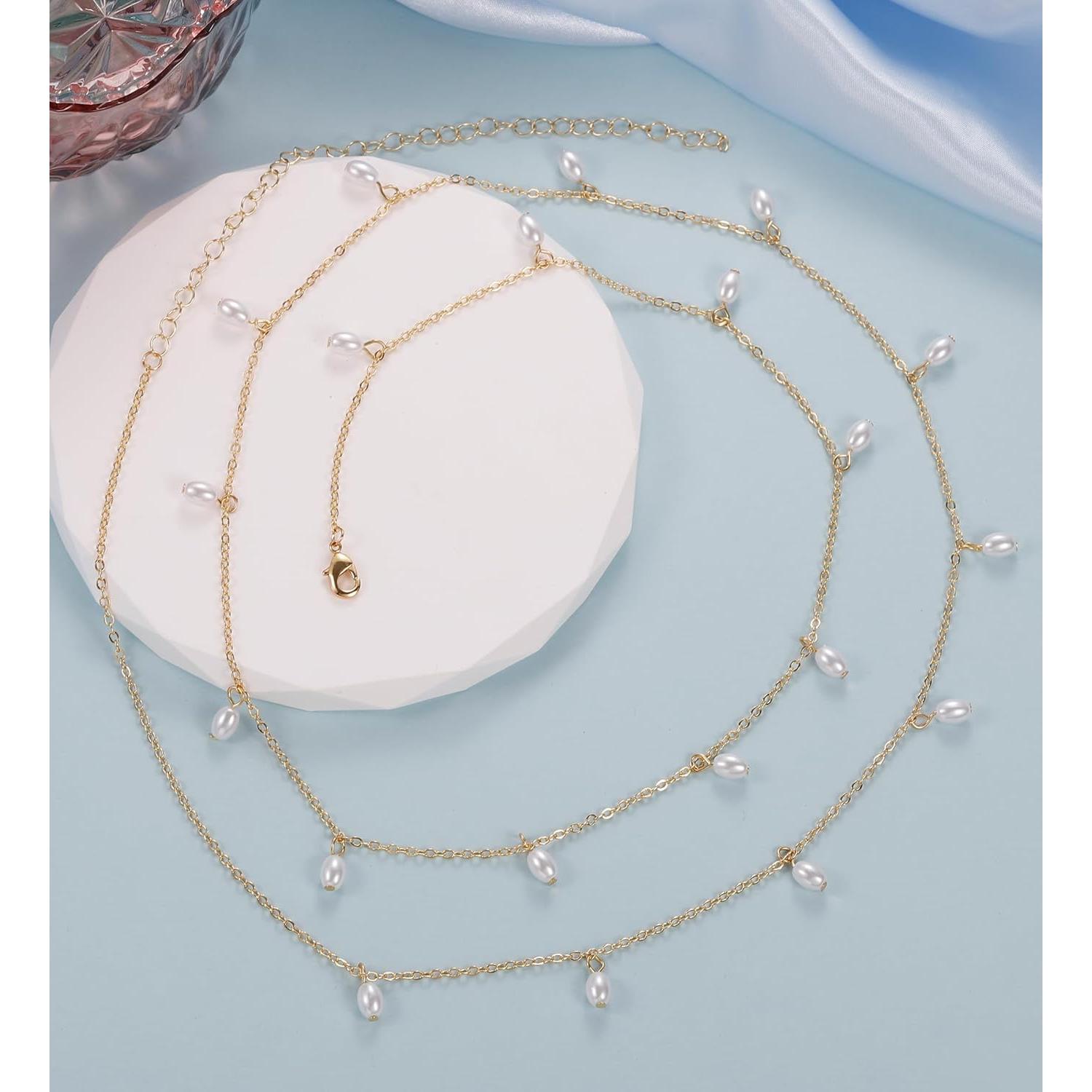 Pulseras de Tobillo Staligue Oro 14k 6 Piezas Ajustables