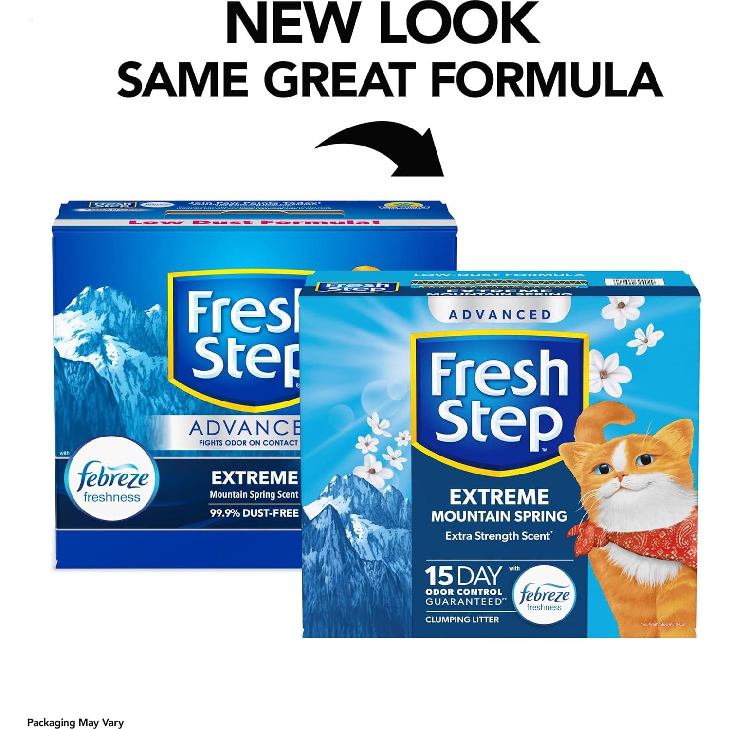 Arena Aglomerante para Gatos Fresh Step 37 lbs con Febreze