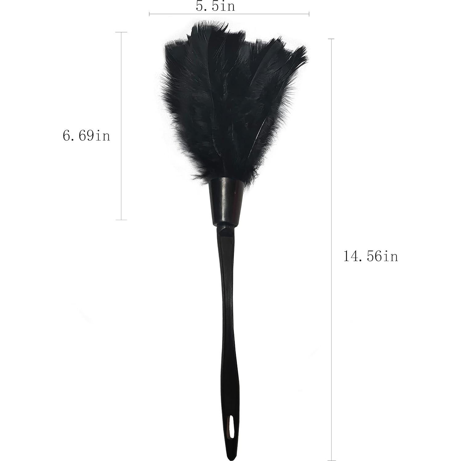 Duster de Plumas de Pavo AIDUZETY 35.56 cm Negro - Cepillo Ligero