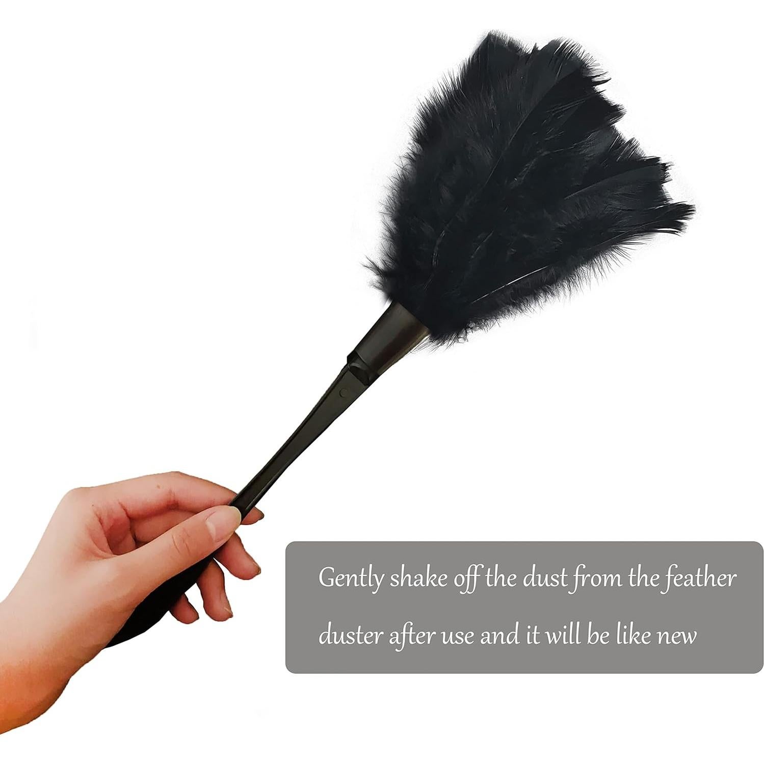 Duster de Plumas de Pavo AIDUZETY 35.56 cm Negro - Cepillo Ligero