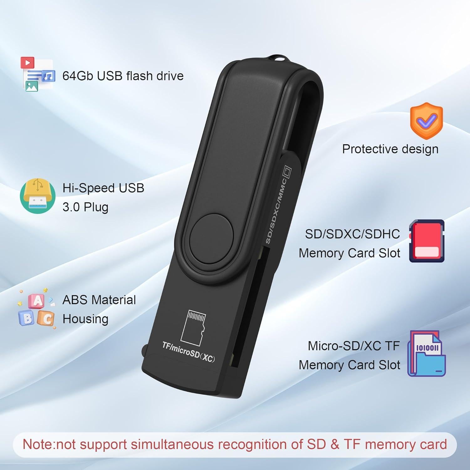 Lector de Tarjeta Micro SD y USB 3.0 Rytaki Pro 64GB