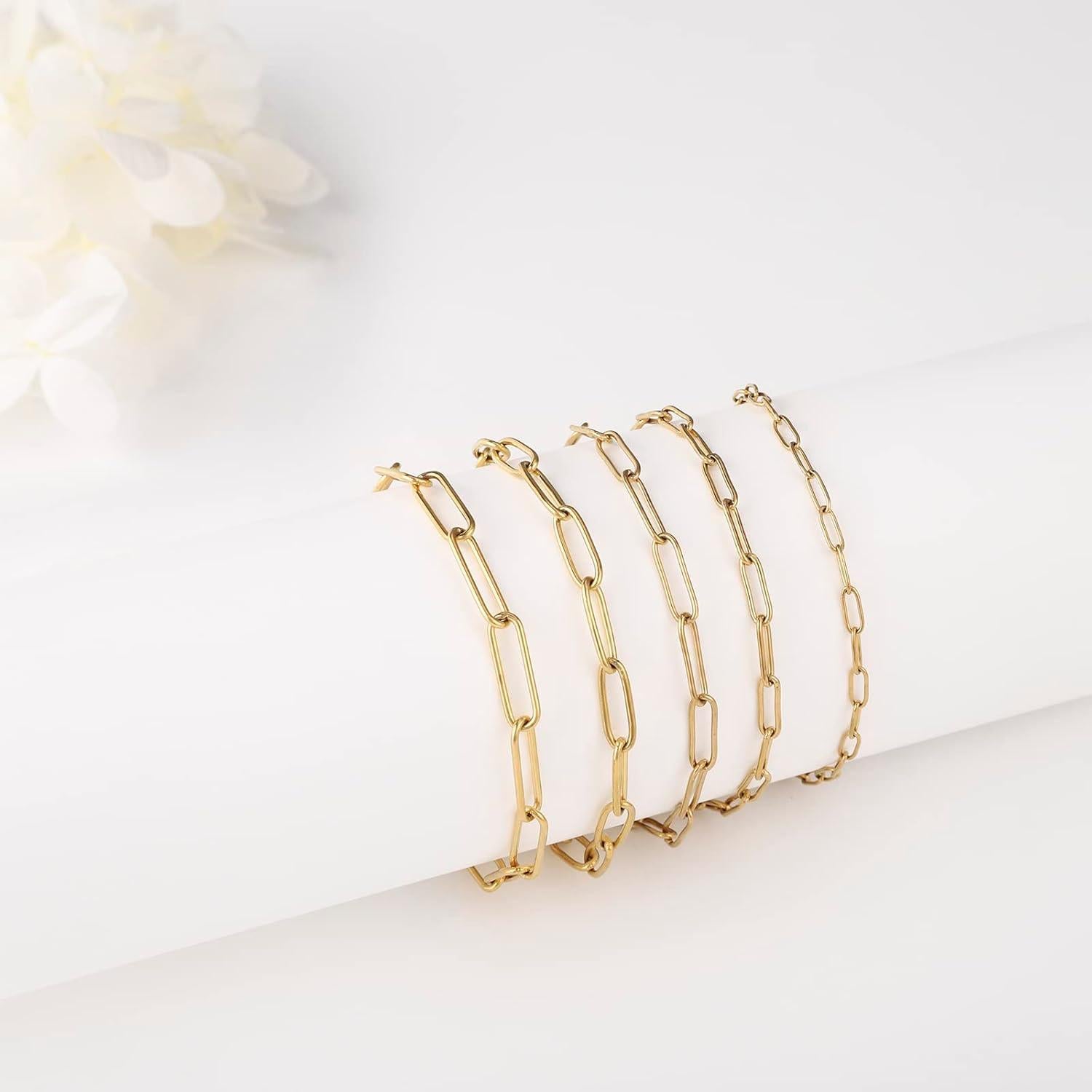 Cadena de Collar de 5 Metros Andblue Acero Inoxidable Oro