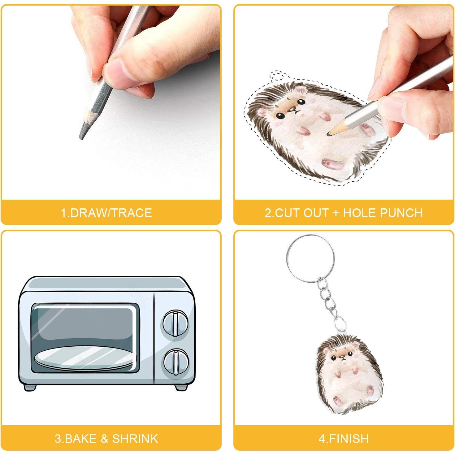 Kit de 52 Hojas de Plástico Encogido Rawskro 20x14.5 cm