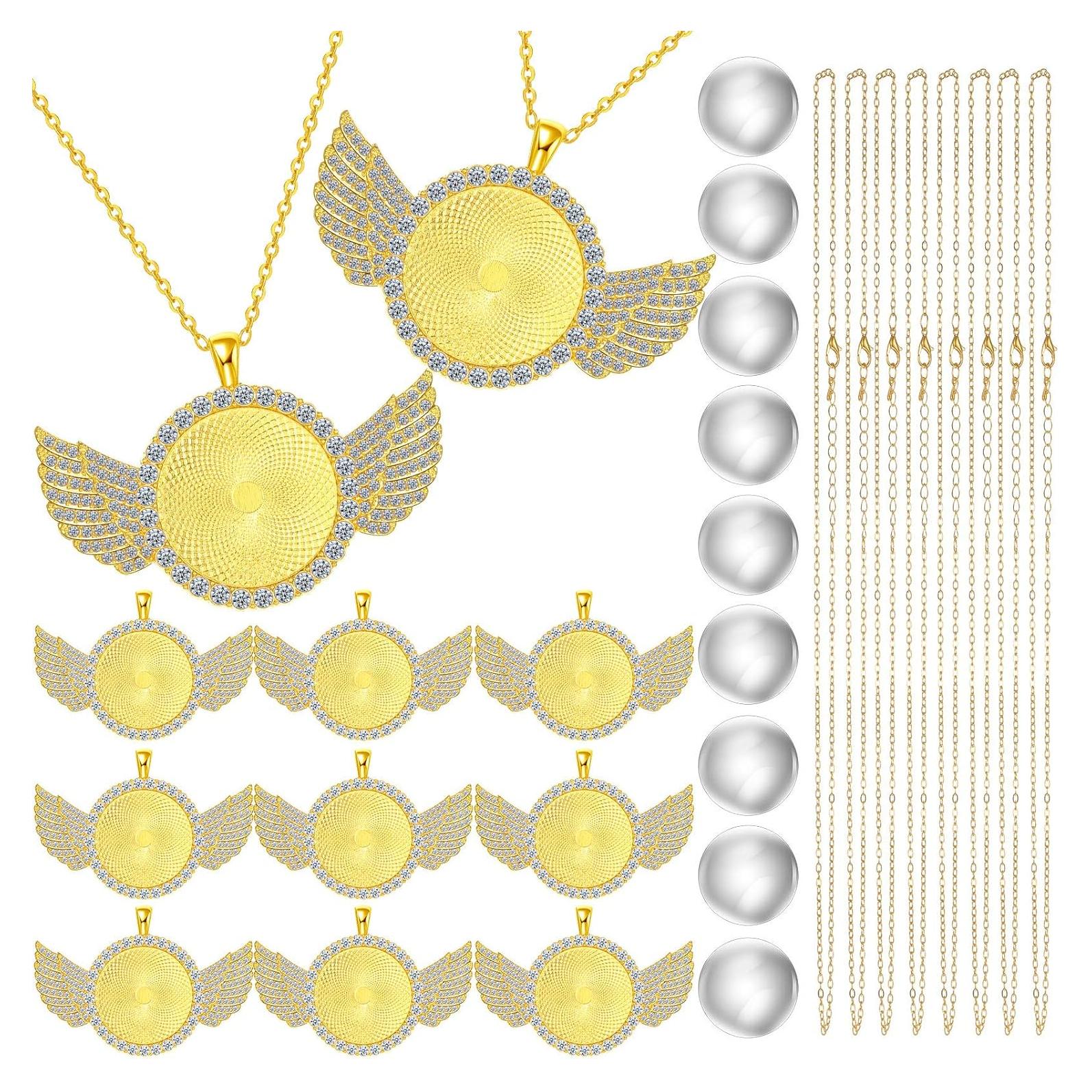 Set 27 Piezas Bandejas Colgantes Hicarer con Bezel Oro