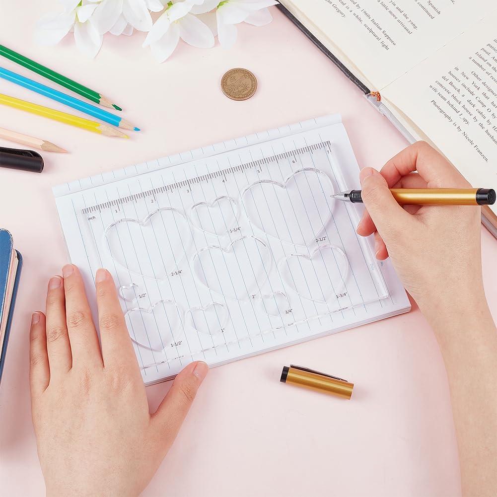 Plantilla de Incrustación Corazón PH PandaHall 9 en 1 17.8x11.9 cm