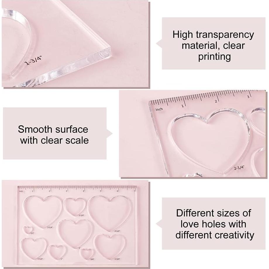 Plantilla de Incrustación Corazón PH PandaHall 9 en 1 17.8x11.9 cm