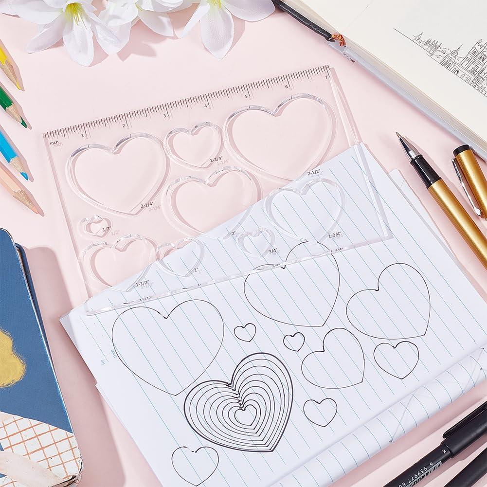 Plantilla de Incrustación Corazón PH PandaHall 9 en 1 17.8x11.9 cm