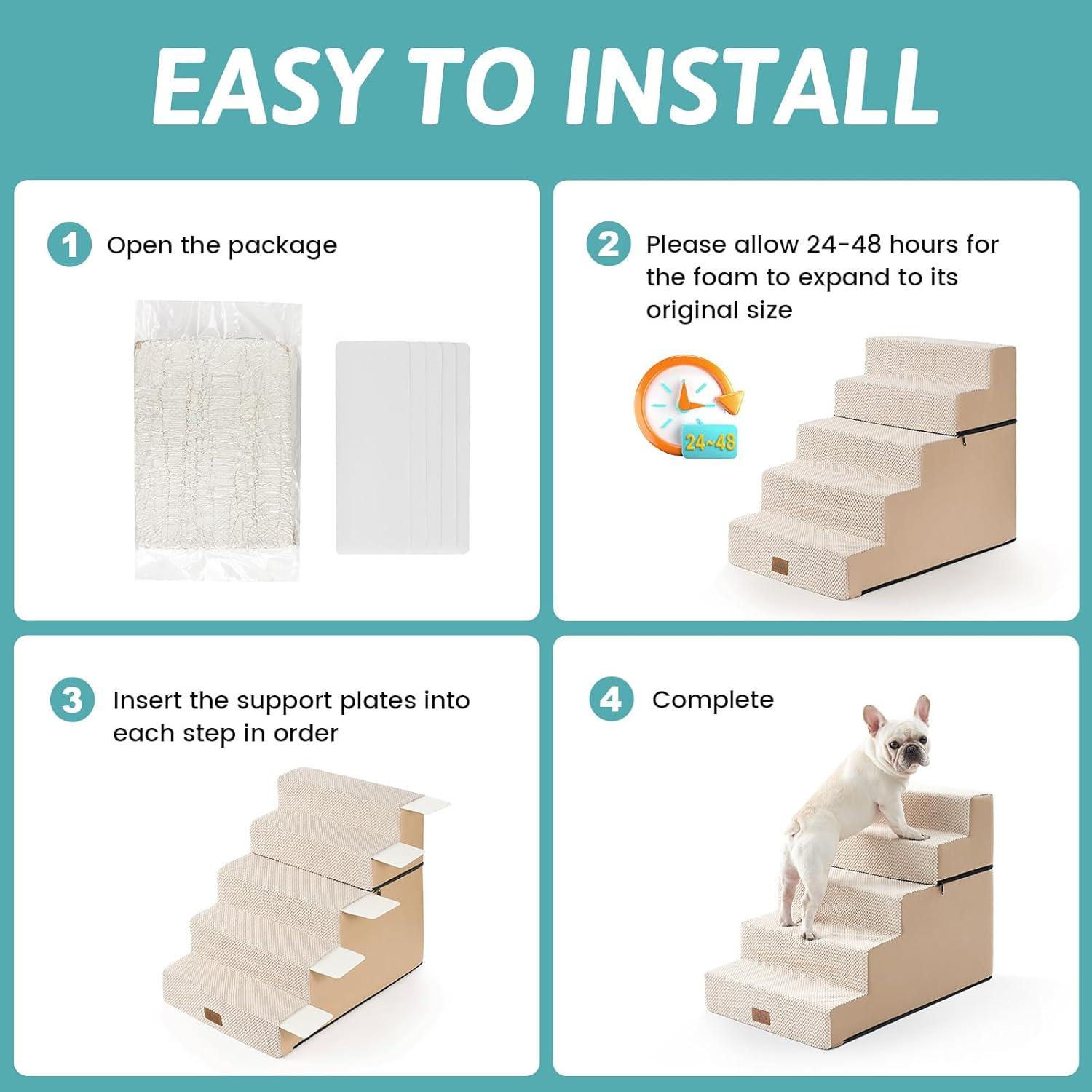 Escaleras para Perros COZY KISS 5 Niveles Antideslizantes 60 cm