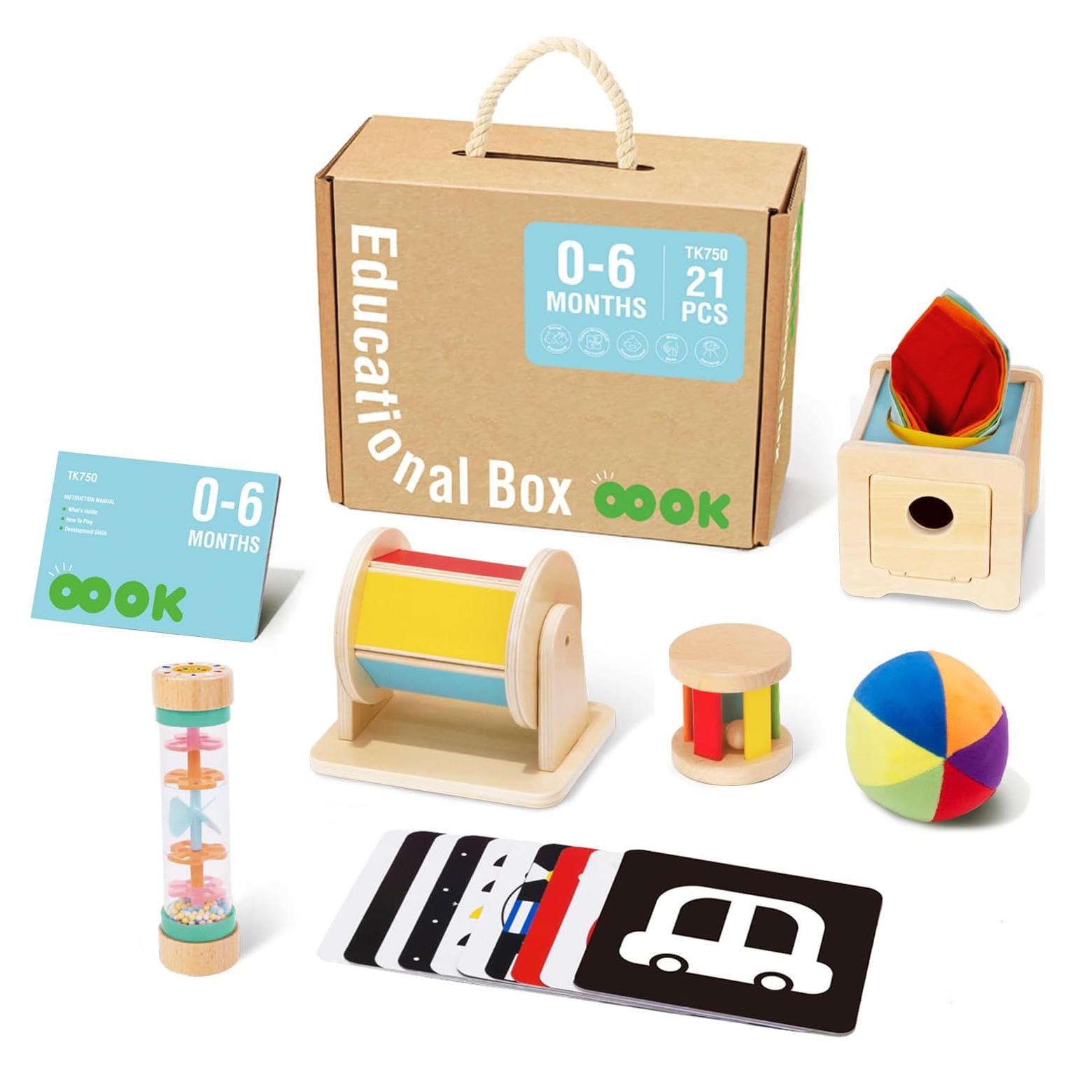 Juguetes Montessori TOOKYLAND Set Educativo 6 en 1 Bebés 0-6 Meses