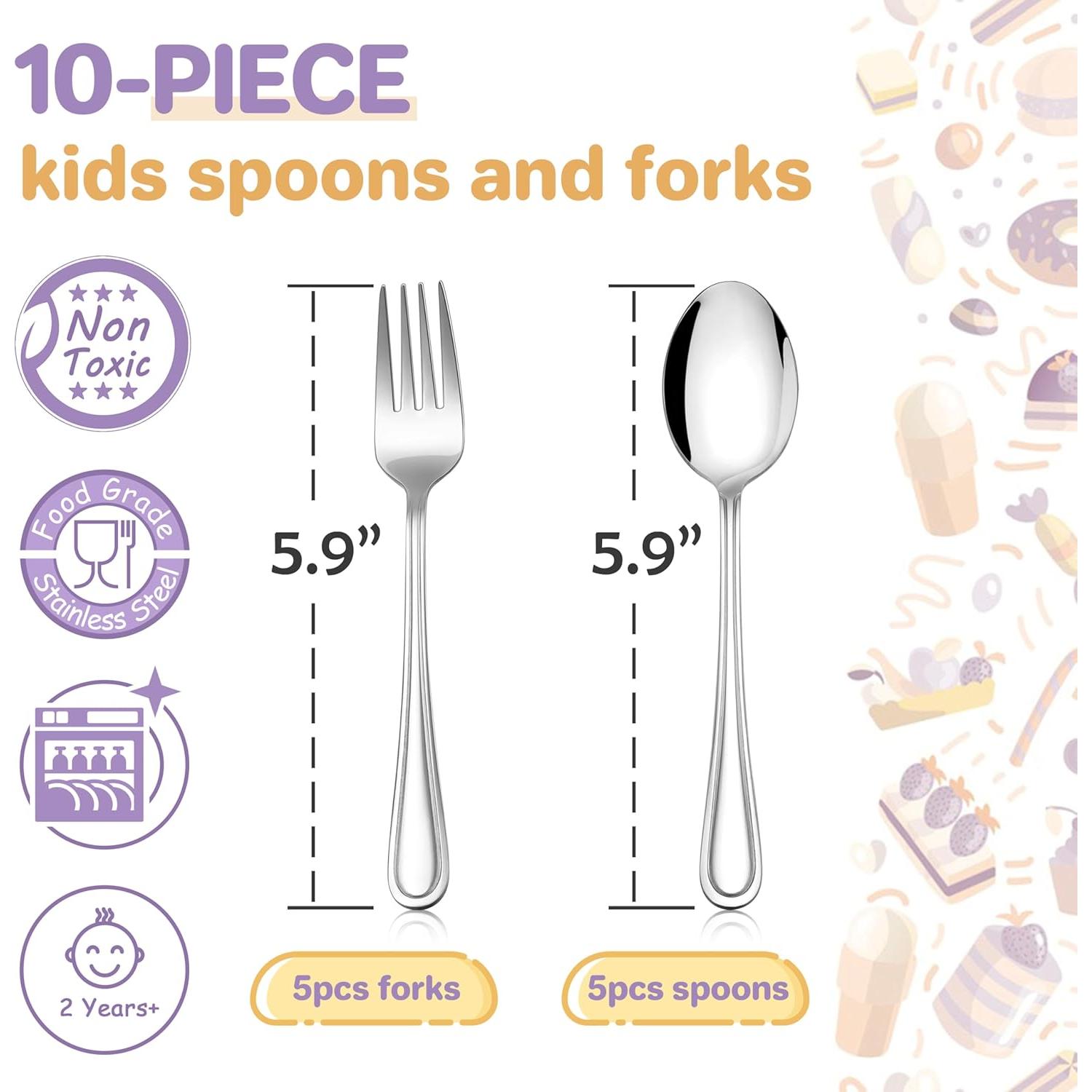 Juego de Cubiertos para Niños HaWare 10 Piezas Acero Inoxidable