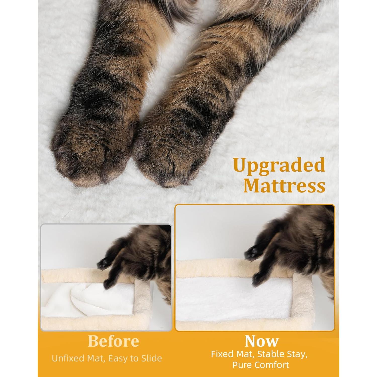 Torre de Árbol para Gatos Aechonow 35.56 cm Beige con Plataforma